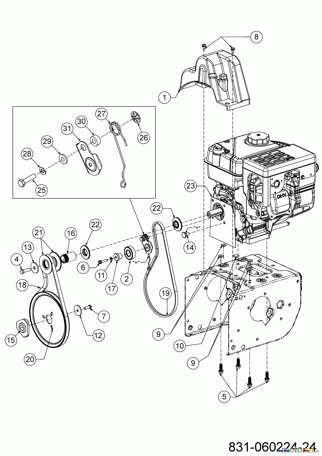 MTD Schneefräsen SMART M 61 31A-6BE2678 (2023) Fahrantrieb, Fräsantrieb