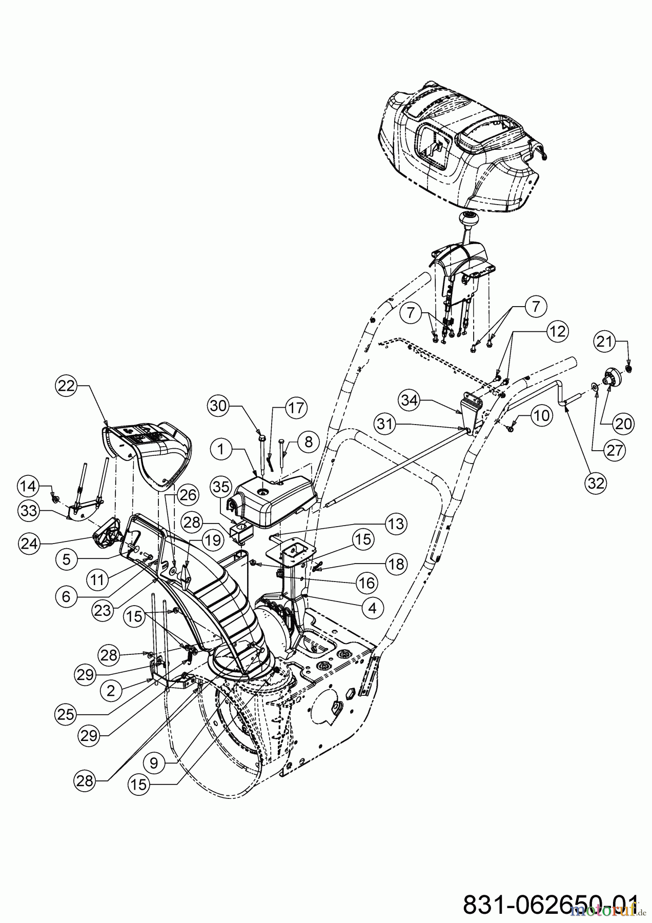 MTD Schneefräsen Optima ME 66 T 31AY7FS3678 (2024) Auswurfschacht, Joystick