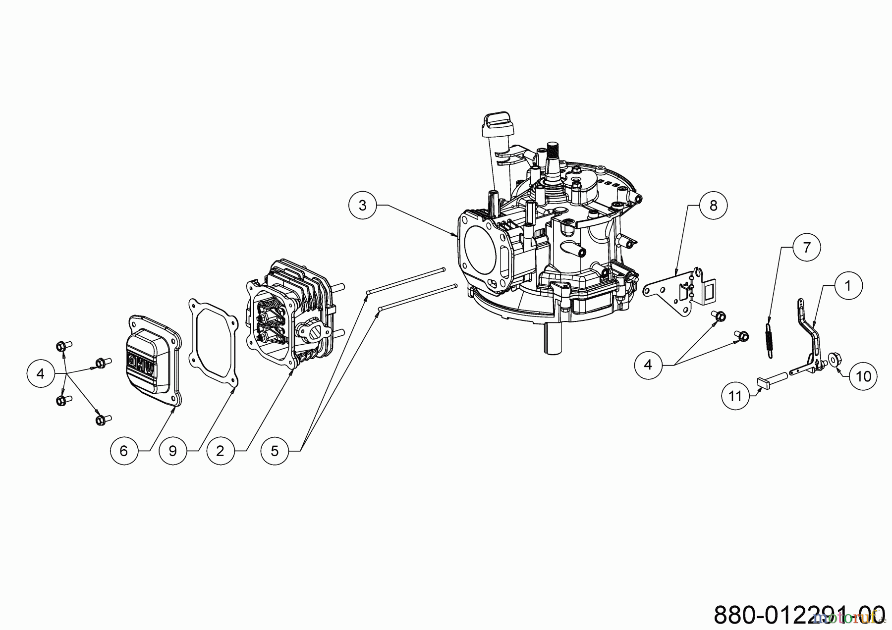 MTD-Motoren Vertikal 6X65RHC 752Z6X65RHC (2020) Reglerhebel, Shortblock, Zylinderkopfdeckel