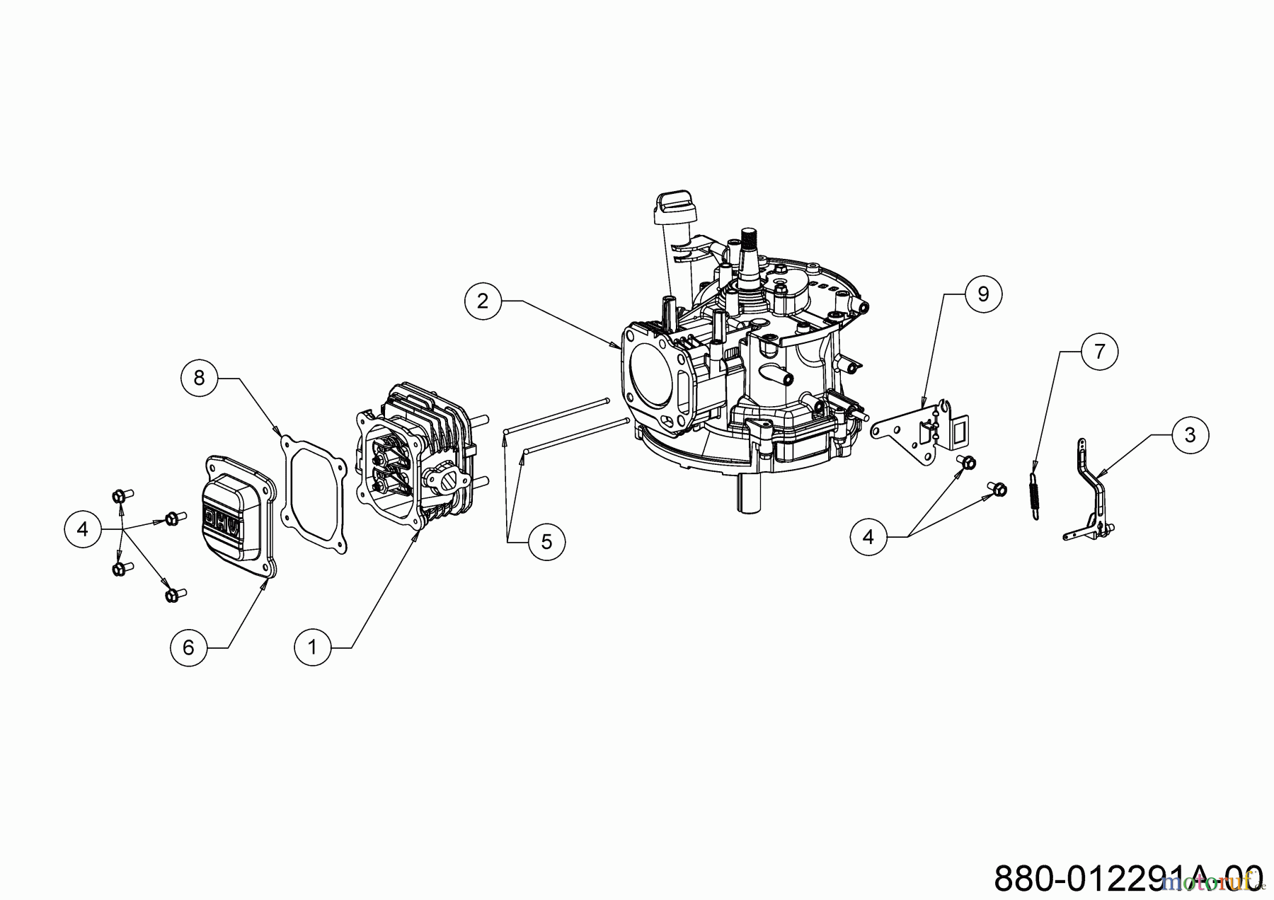 MTD-Motoren Vertikal 6X65RHD 752Z6X65RHD (2023) Reglerhebel, Shortblock, Zylinderkopfdeckel