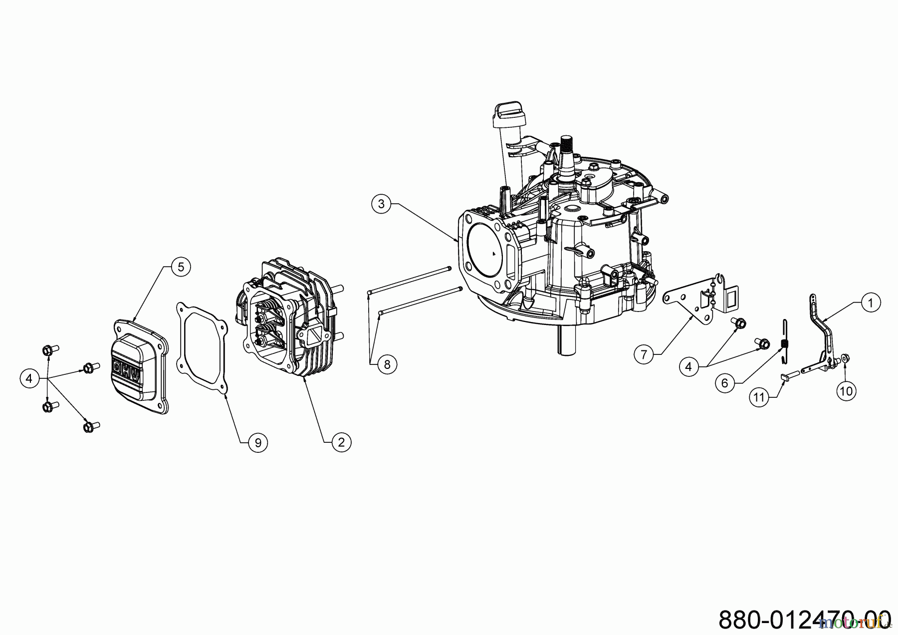  MTD-Motoren Vertikal 6X70RHB 752Z6X70RHB (2020) Reglerhebel, Ventildeckel