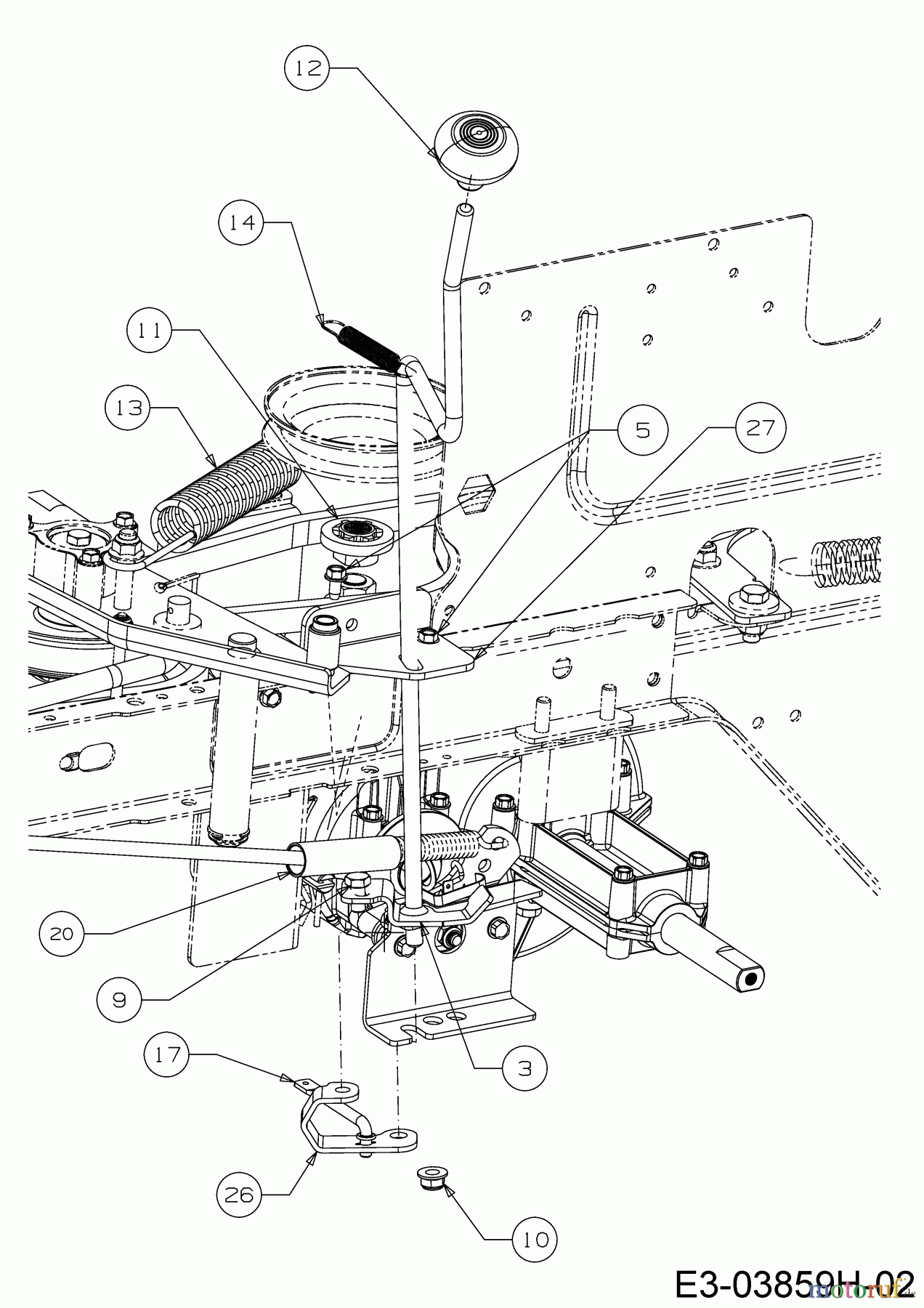 MTD Rasentraktoren MTD 92 13A7765E600 (2019) Schalthebel