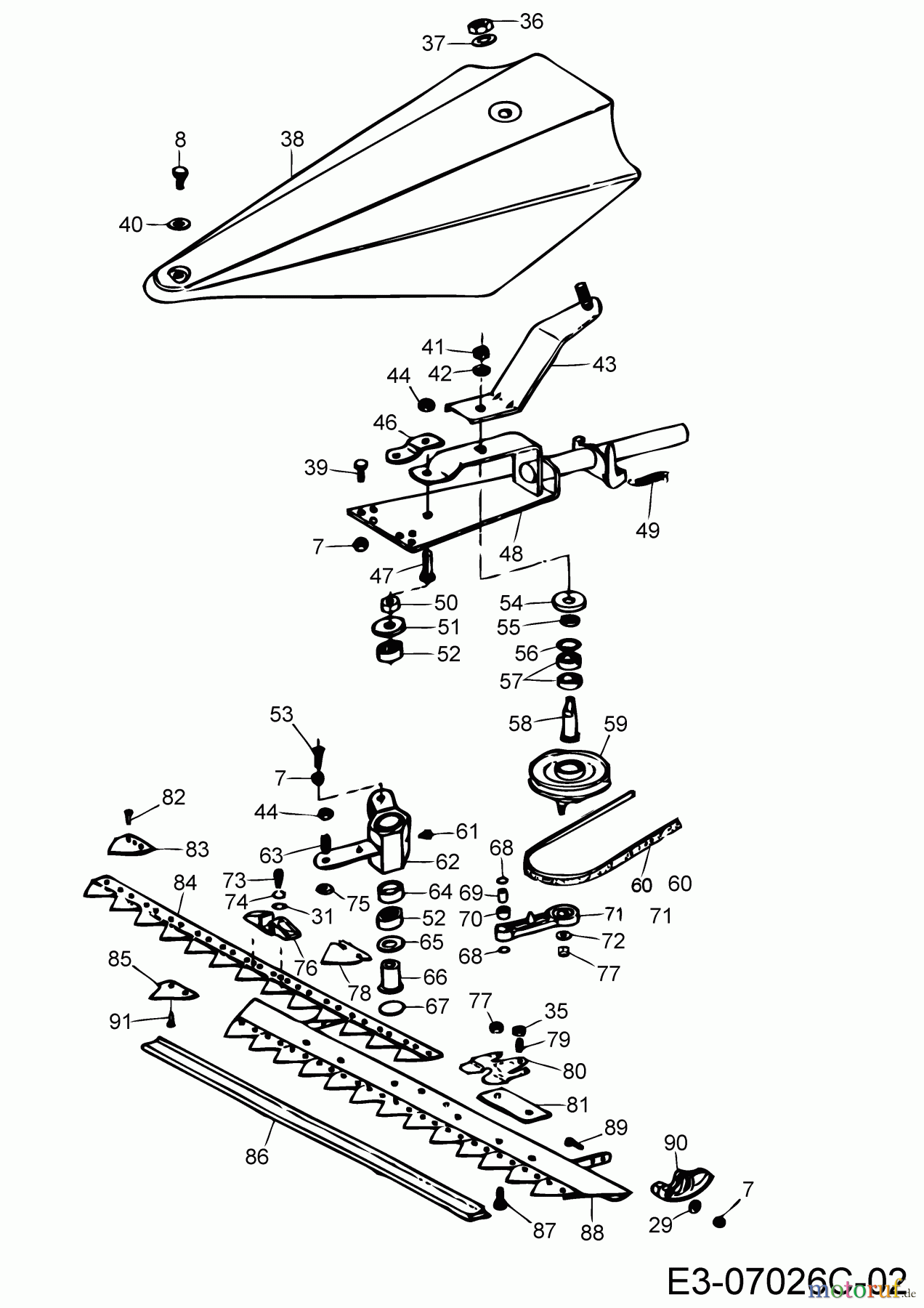 MTD Balkenmäher BM 87-35 25B-FM5B678 (2021) Mähbalken