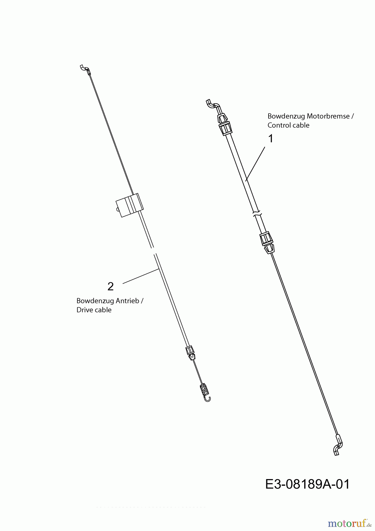 MTD Motormäher mit Antrieb Smart 46 SPO 12E-TAMG600 (2021) Bremszug, Schaltzug