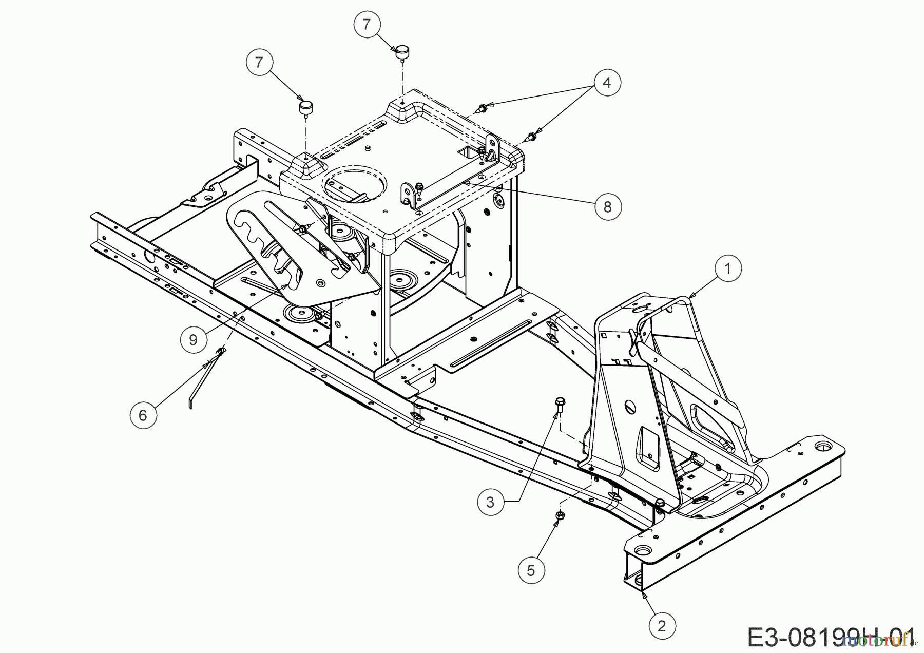 MTD Rasentraktoren Minirider 60 SDE 13BA26JC600 (2021) Rahmen