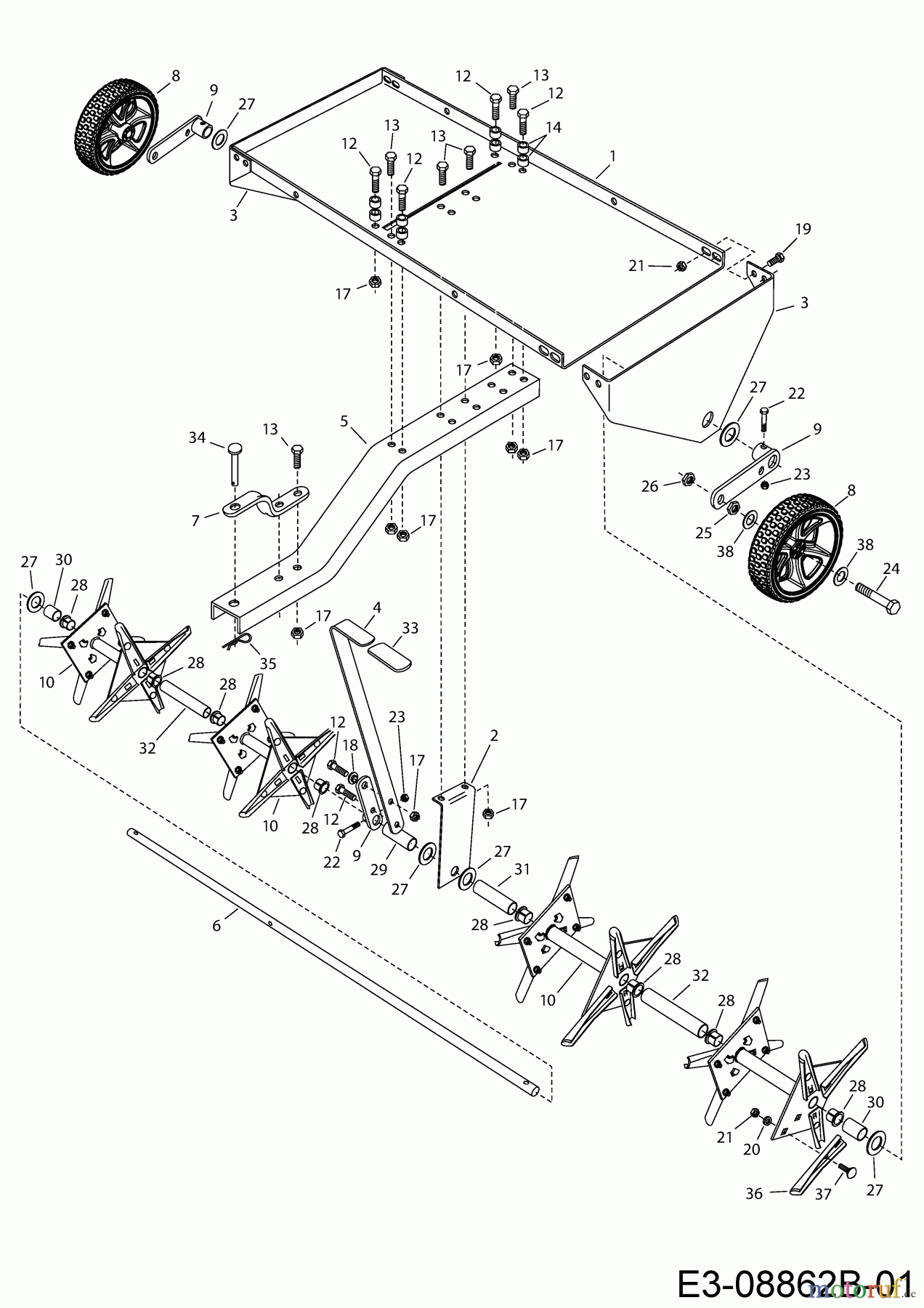  MTD Zubehör Zubehör Garten- und Rasentraktoren Rasenlüfter 45-02992  (196-009-000) 196-009-000  (2019) Grundgerät