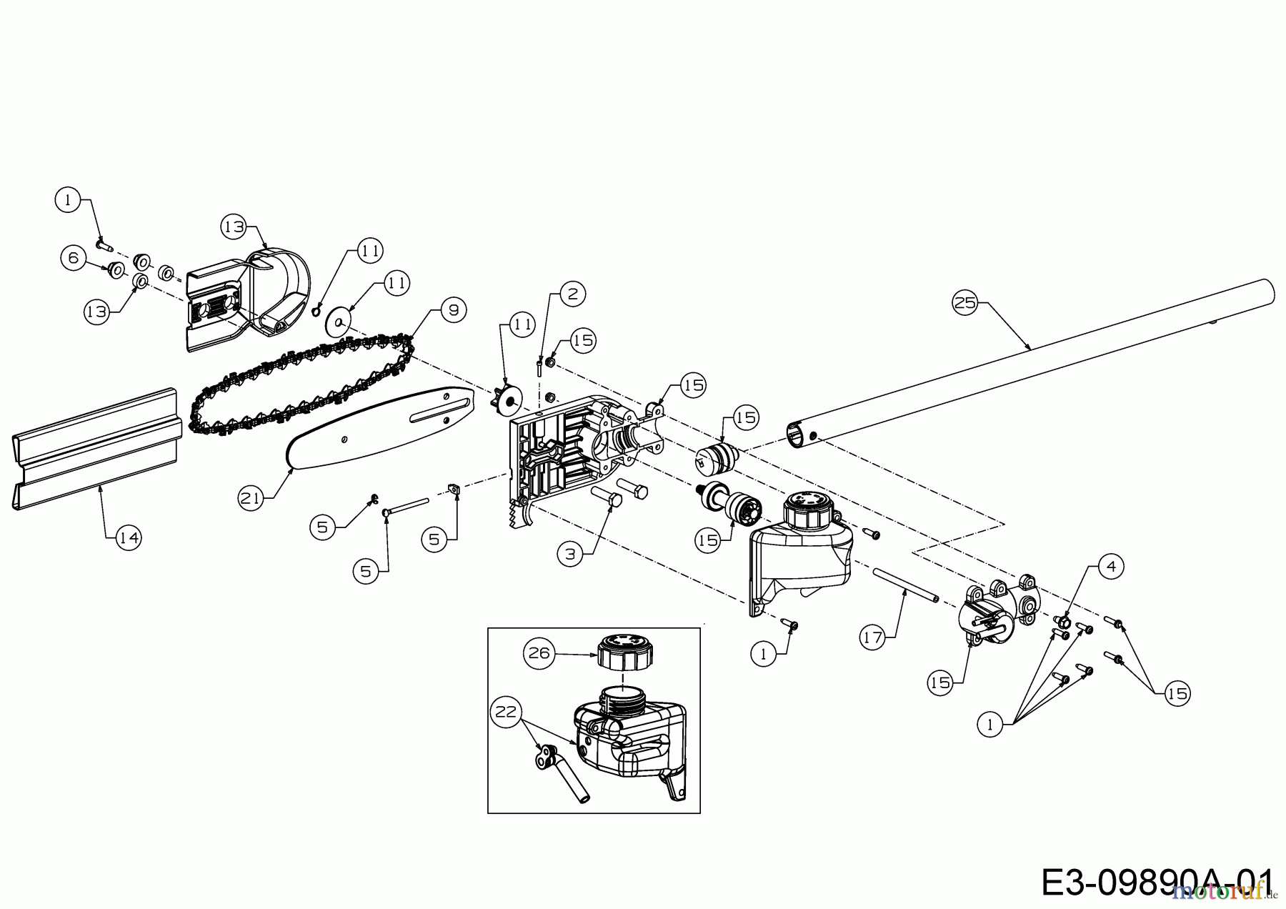 MTD Zubehör Zubehör Motorsensen, Trimmer Kettensäge PS 720 41AJPS-C902 (2018) Grundgerät