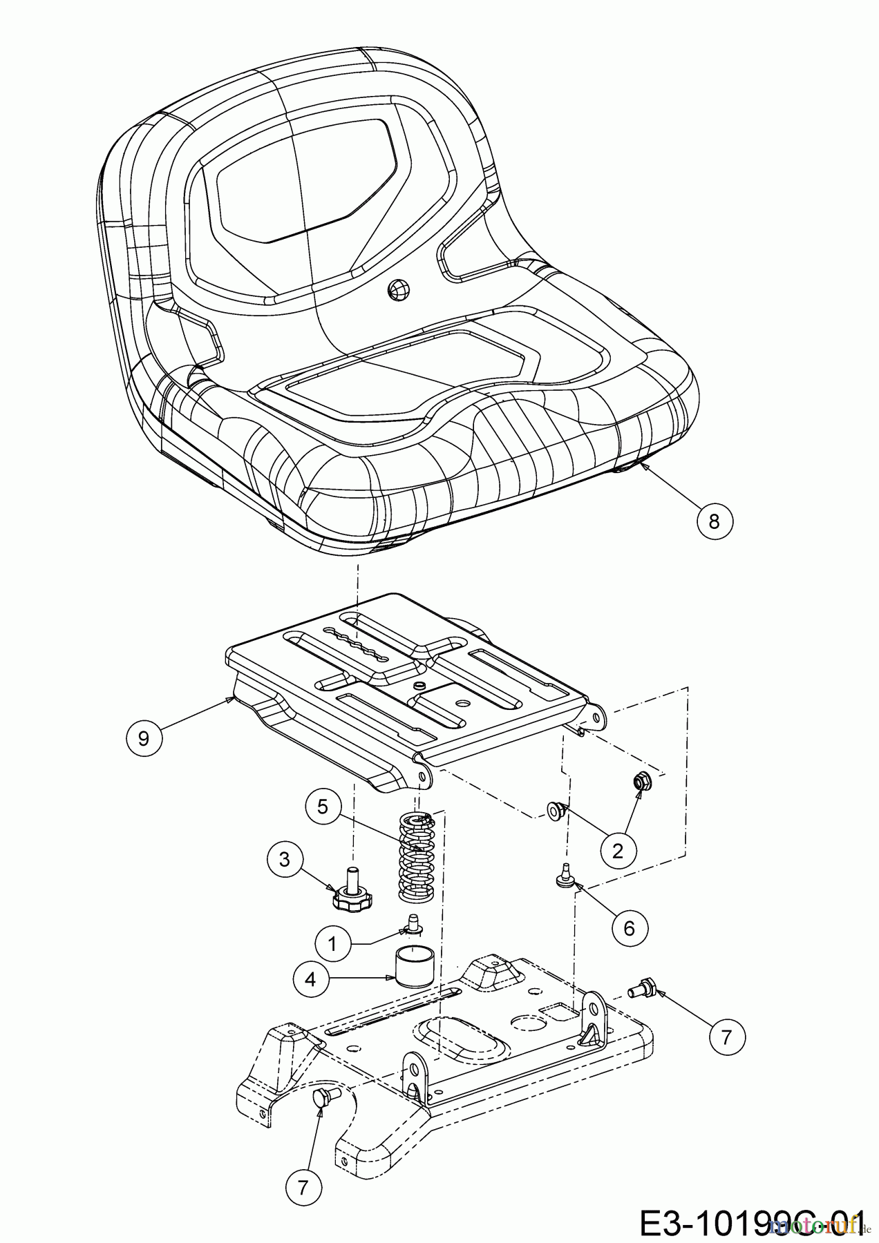 Troy-Bilt Rasentraktoren TB 76T-S 13A726JD609 (2024) Sitz, Sitzträger