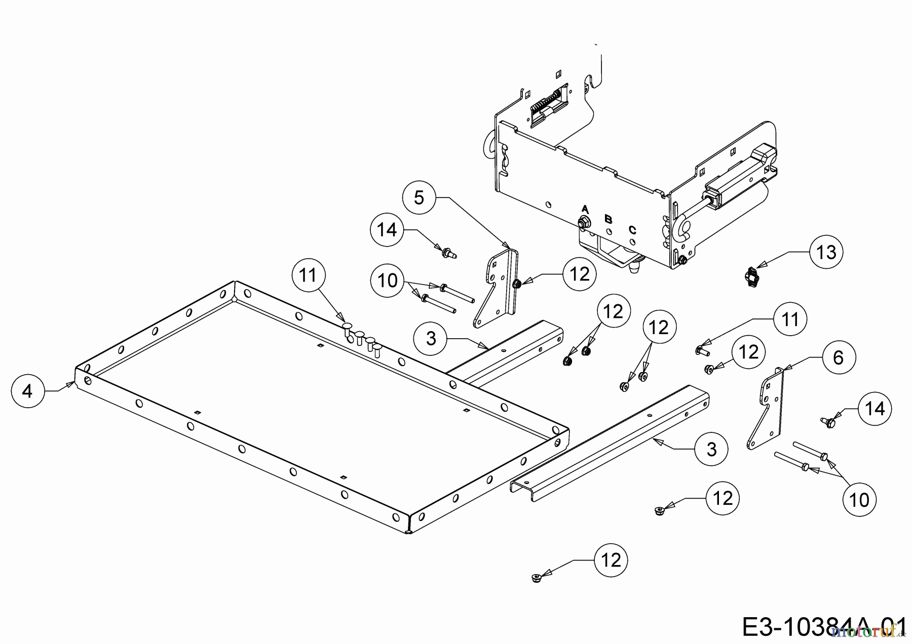  MTD Zubehör Zubehör Garten- und Rasentraktoren Gepäckträger für A Serie (NX 15) Seitenauswurf 19A30029100  (2019) Gepäckträger