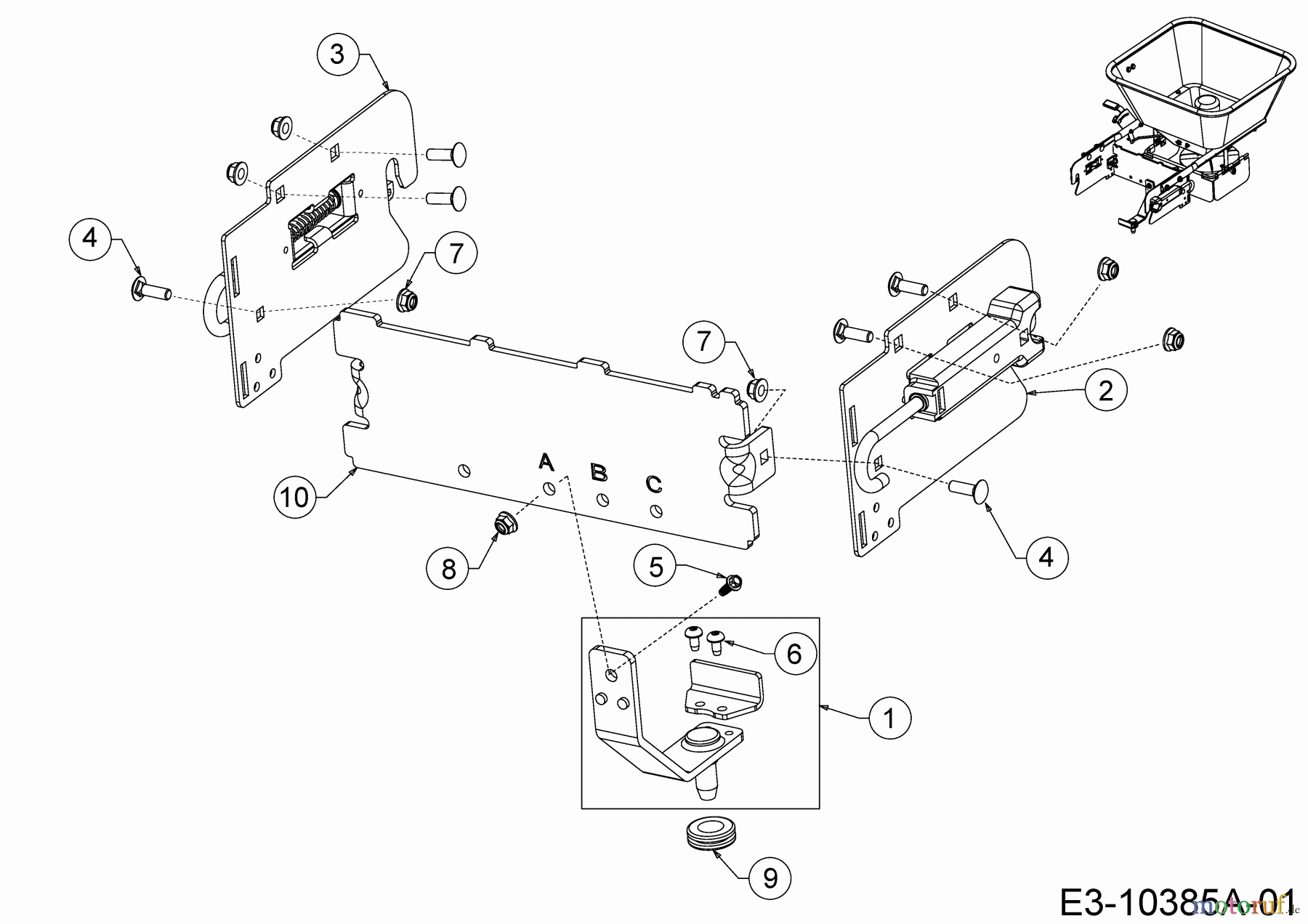  MTD Zubehör Zubehör Garten- und Rasentraktoren Gepäckträger für A Serie (NX 15) Seitenauswurf 19A30029100  (2019) Schnellwechsler