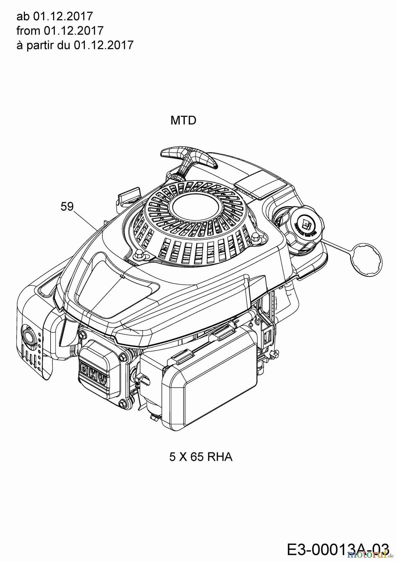 Cub Cadet Motormäher mit Antrieb LM2 DR53 12C-PRKC603 (2018) Motor MTD ab 01.12.2017