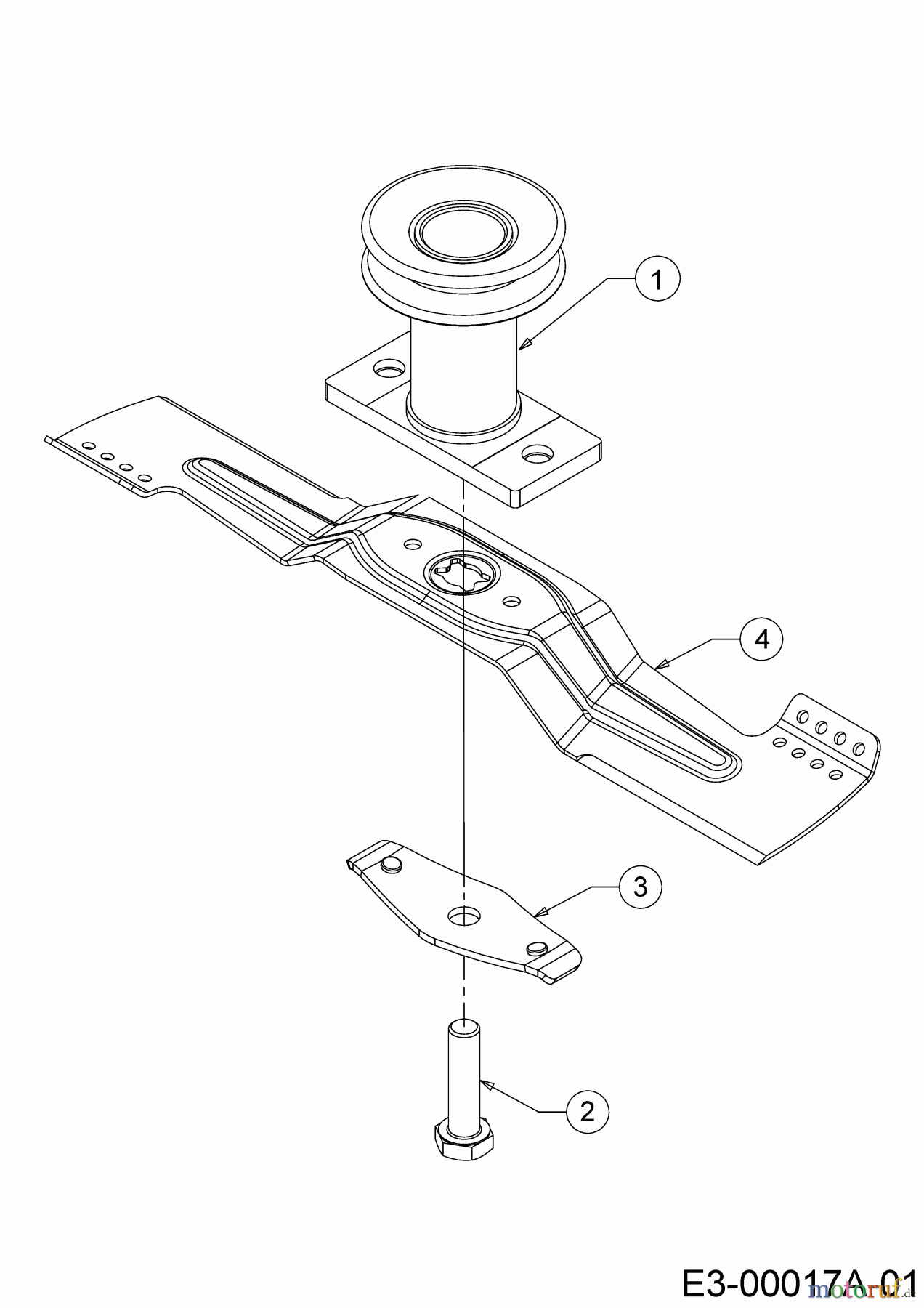 Cub Cadet Motormäher mit Antrieb XM2 DR46 12AQYADQ603 (2020) Messer, Messeraufnahme