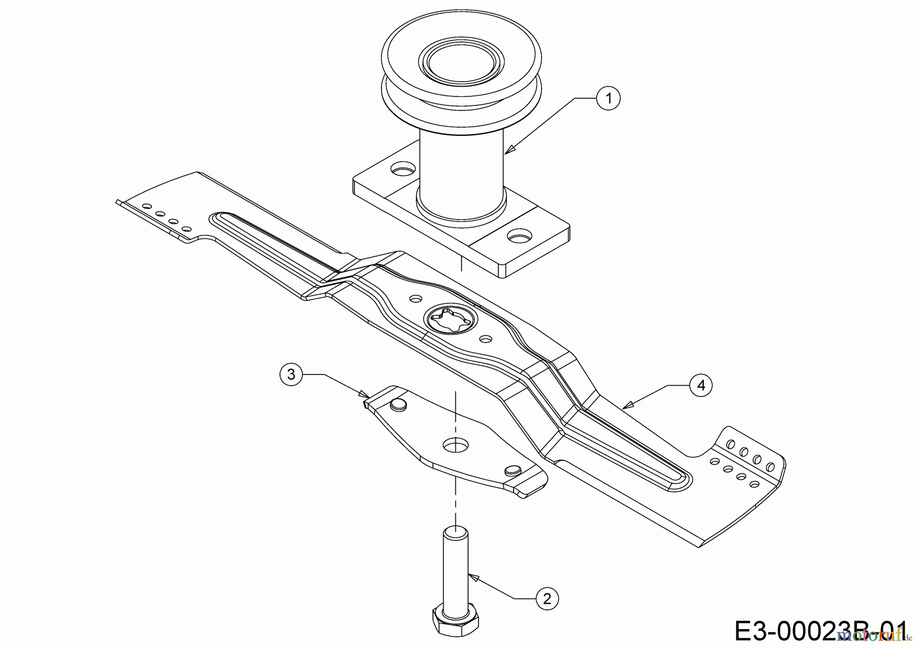 Cub Cadet Motormäher mit Antrieb XM2 ER53 12AQZALQ603 (2020) Messer, Messeraufnahme