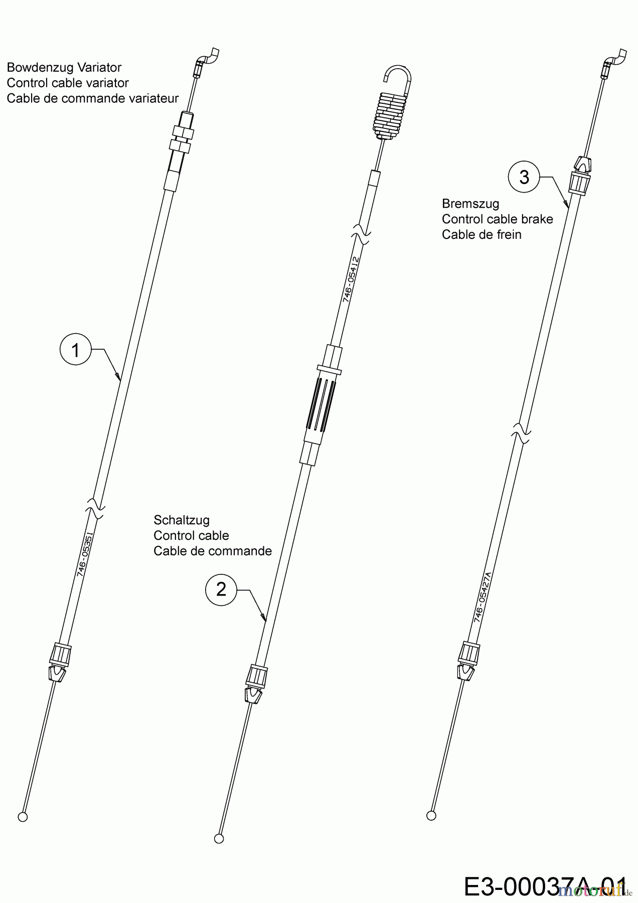 Cub Cadet Motormäher mit Antrieb XM2 ER53 12AQZALQ603 (2020) Bowdenzüge