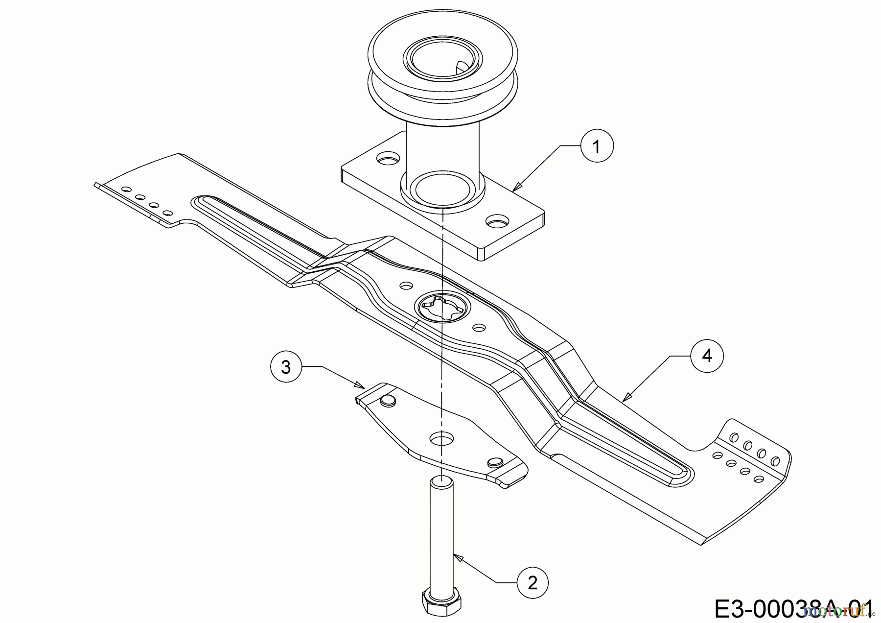 Cub Cadet Motormäher mit Antrieb XM2 ER53 12AQZAEQ603 (2019) Messer, Messeraufnahme