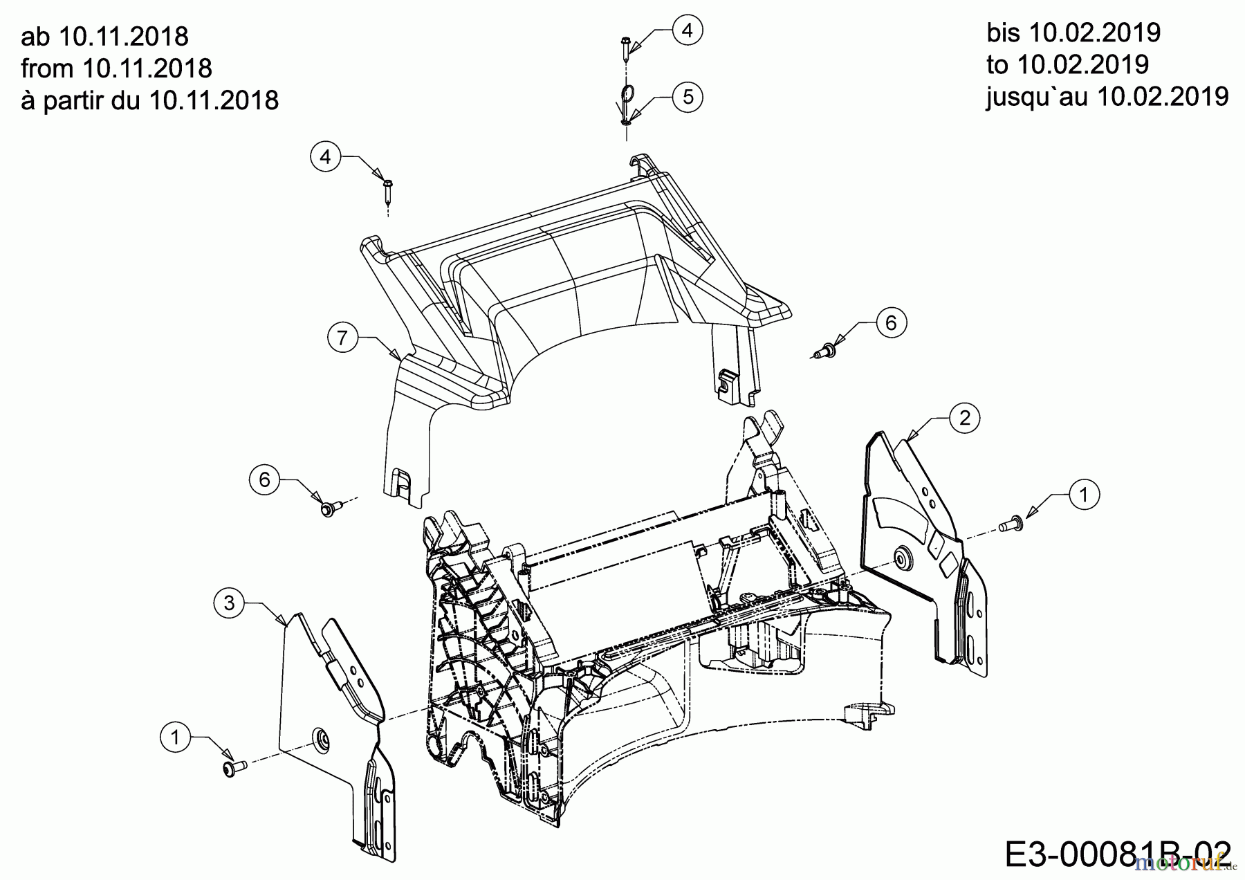 Cub Cadet Motormäher mit Antrieb LM3 DR53S 12CBPVKC603 (2019) Abdeckung hinten, Holmbraketten (2)