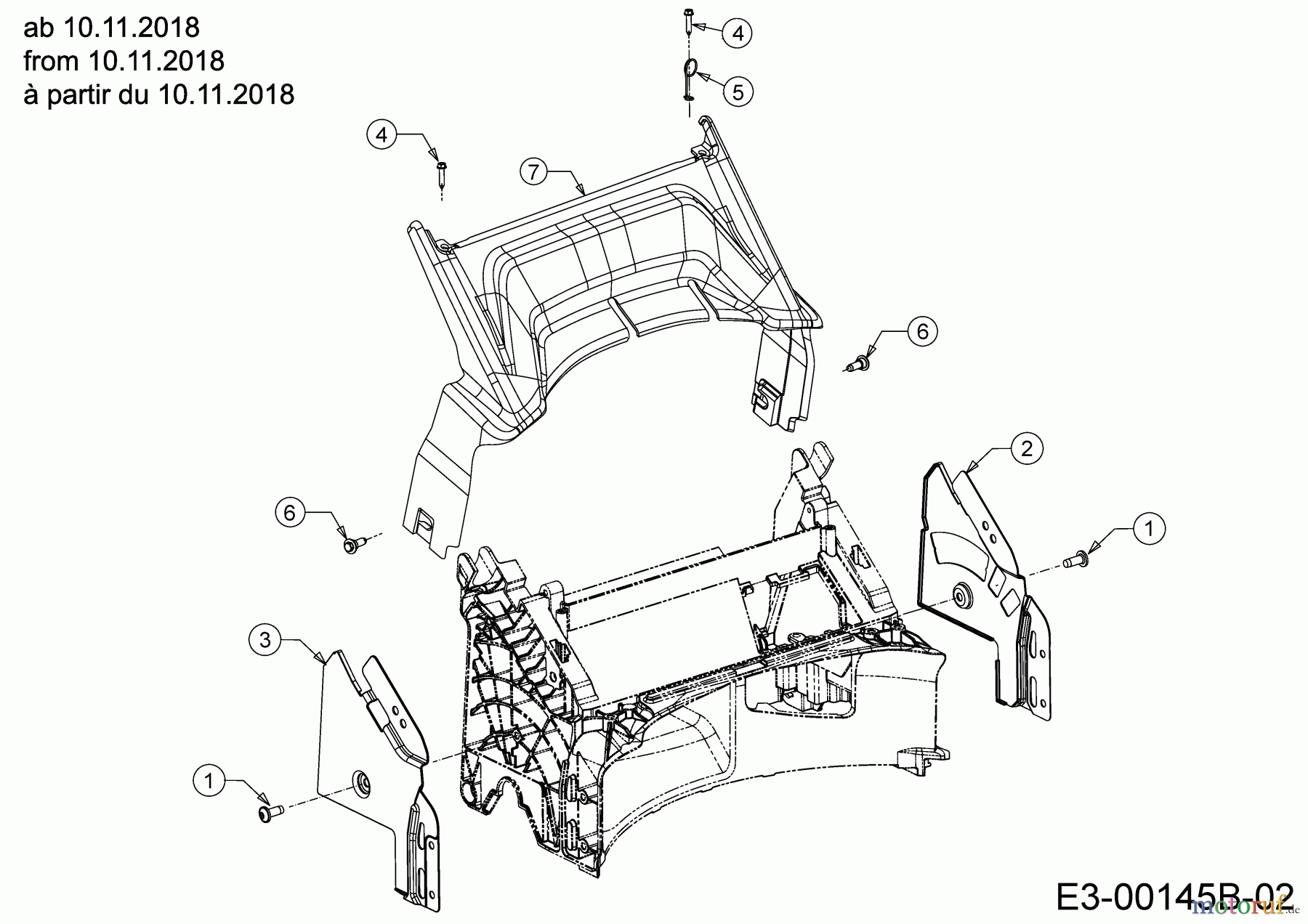 Cub Cadet Motormäher mit Antrieb LM2 DR46ES 12CCTQS7603 (2020) Abdeckung hinten ab 10.11.2018