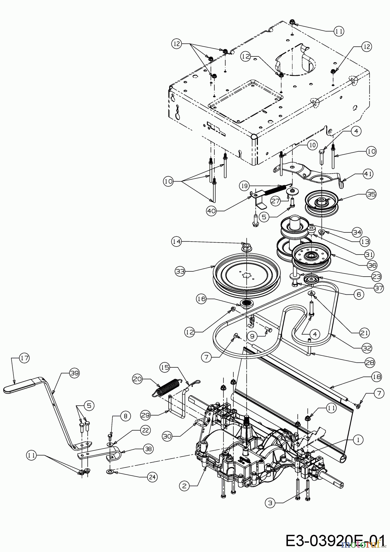 Cub Cadet Motormäher mit Antrieb XM3 KR84ES 12AE764U603 (2020) Getriebe, Motorkeilriemenscheibe