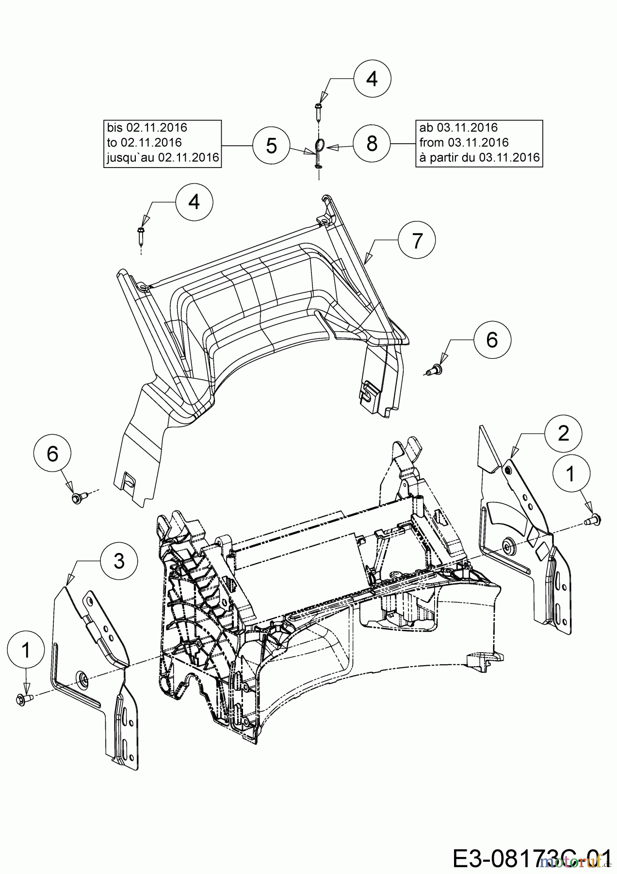 Cub Cadet Motormäher mit Antrieb LM1 CR46 12A-TQ5C603 (2018) Abdeckung hinten