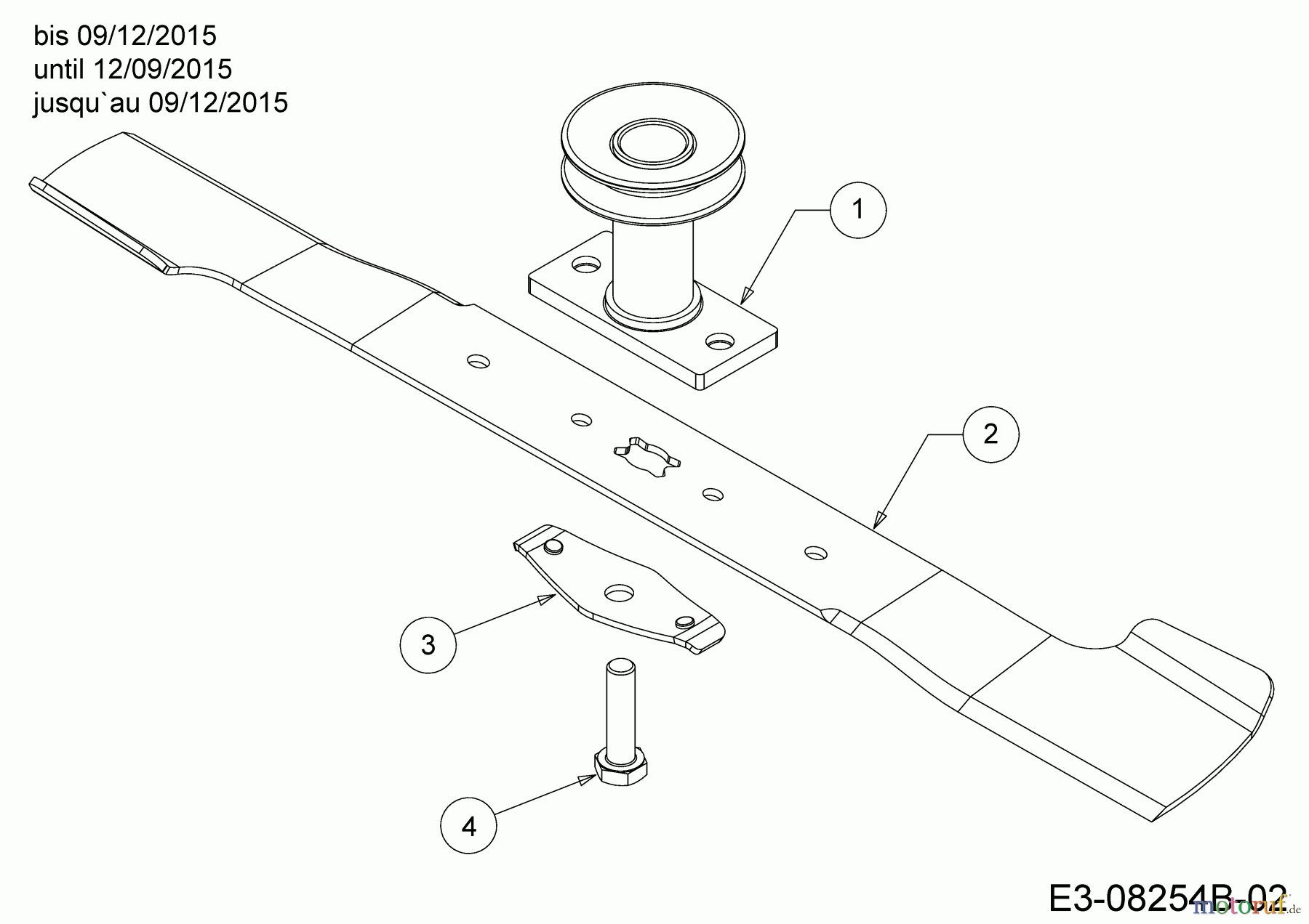  Cub Cadet Motormäher mit Antrieb CC 53 SPO V 12ABPQKC603  (2016) Messer, Messeraufnahme bis 09/12/2015