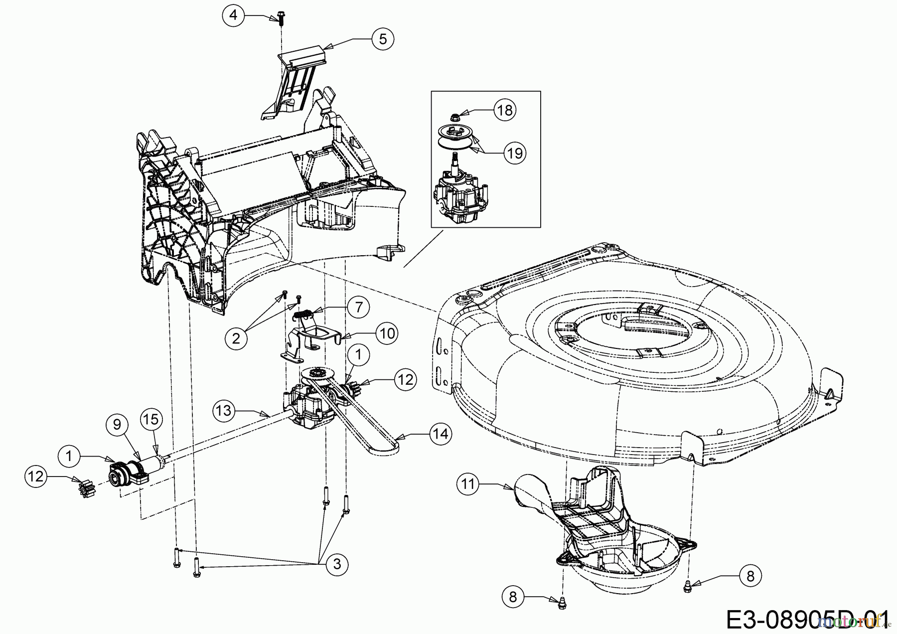 Cub Cadet Motormäher mit Antrieb LM3 CR53S 12CBPV5L603 (2020) Getriebe, Keilriemen