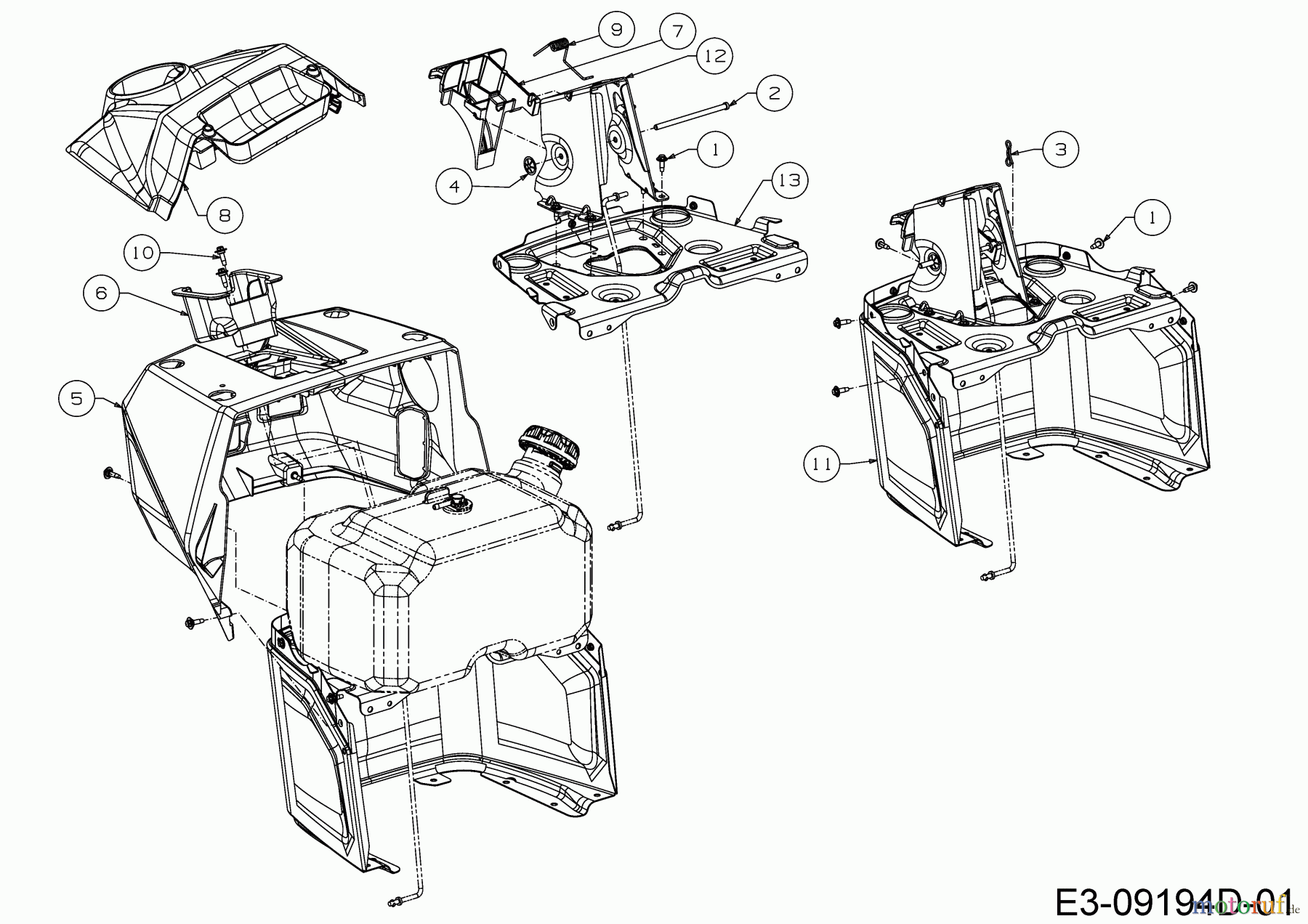 Cub Cadet Rasentraktoren XT3 QR106E 13BIA5CR603 (2020) Armaturenbrett