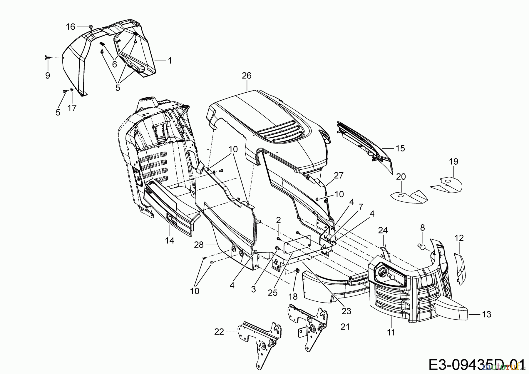  Cub Cadet Rasentraktoren LT3 PS107 13HT79DG603  (2019) Motorhaube D-Style