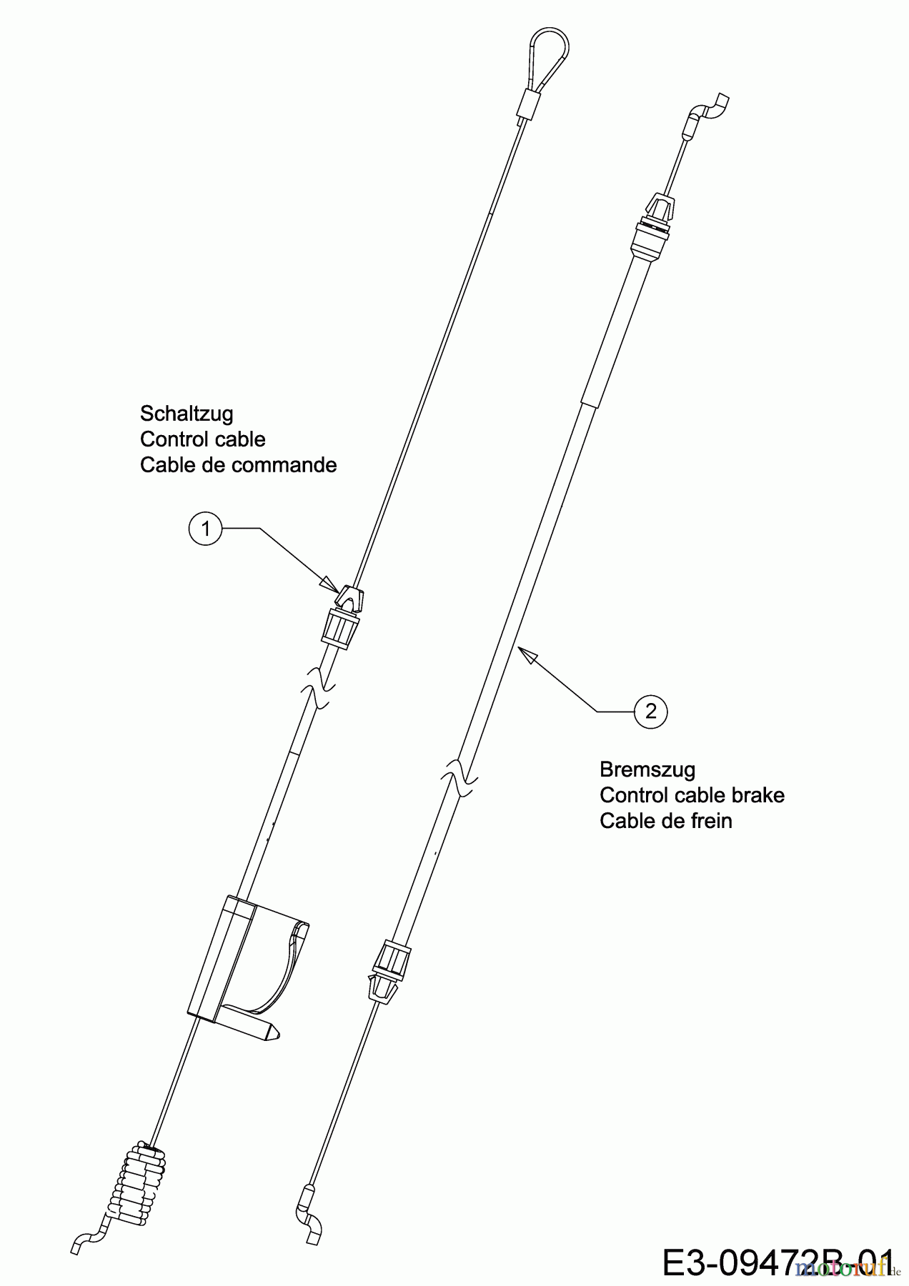Cub Cadet Motormäher mit Antrieb LM2 DR46ES 12BCTQS7603 (2019) Bremszug, Schaltzug