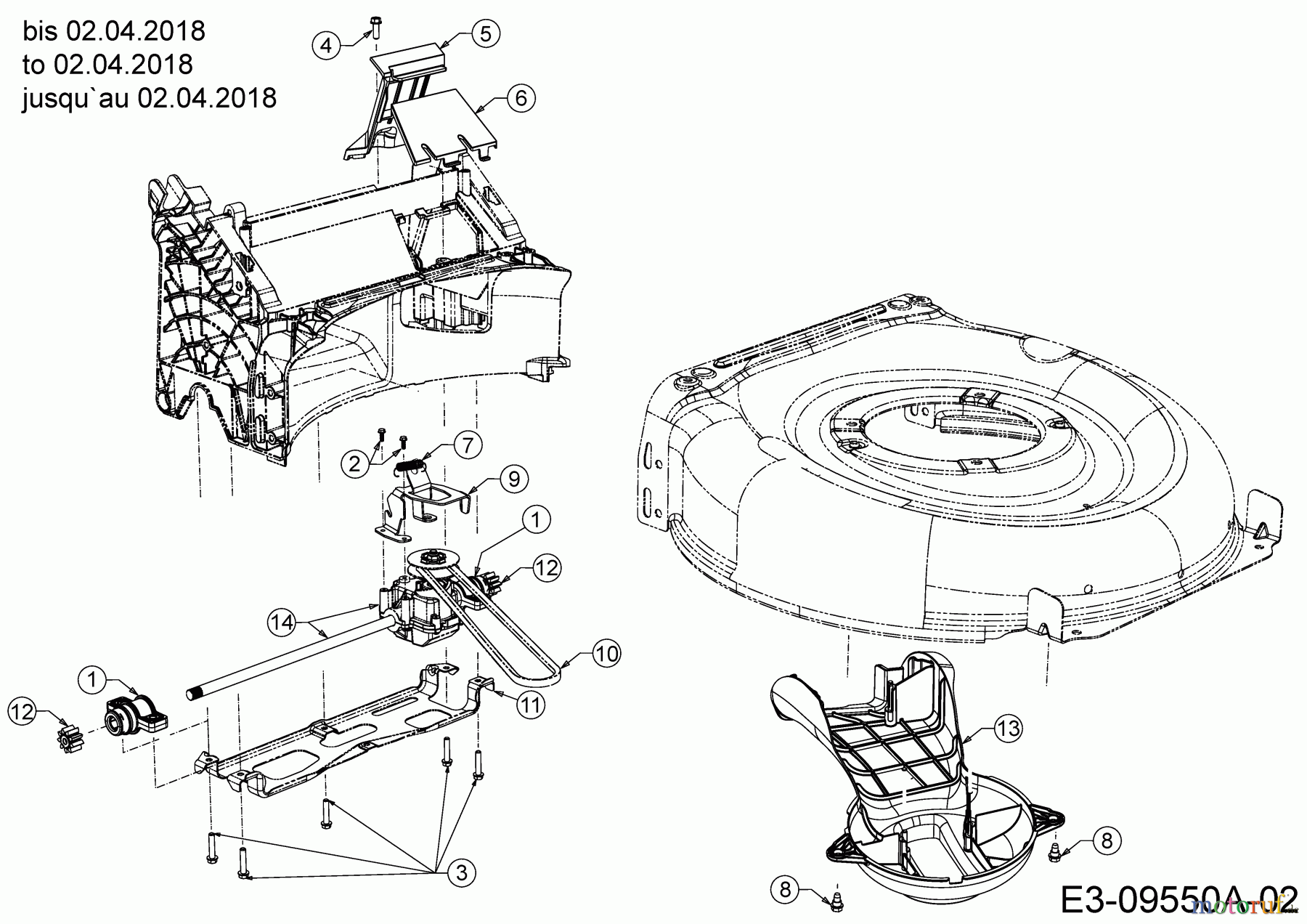 Cub Cadet Motormäher mit Antrieb LM2 DR53 12C-PRKC603 (2018) Getriebe, Keilriemen bis 02.04.2018