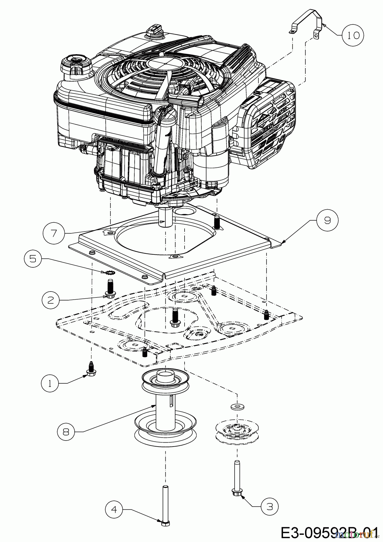 Cub Cadet Rasentraktoren LR2 FR60 13A521SC603 (2020) Motorkeilriemenscheibe, Motorträger