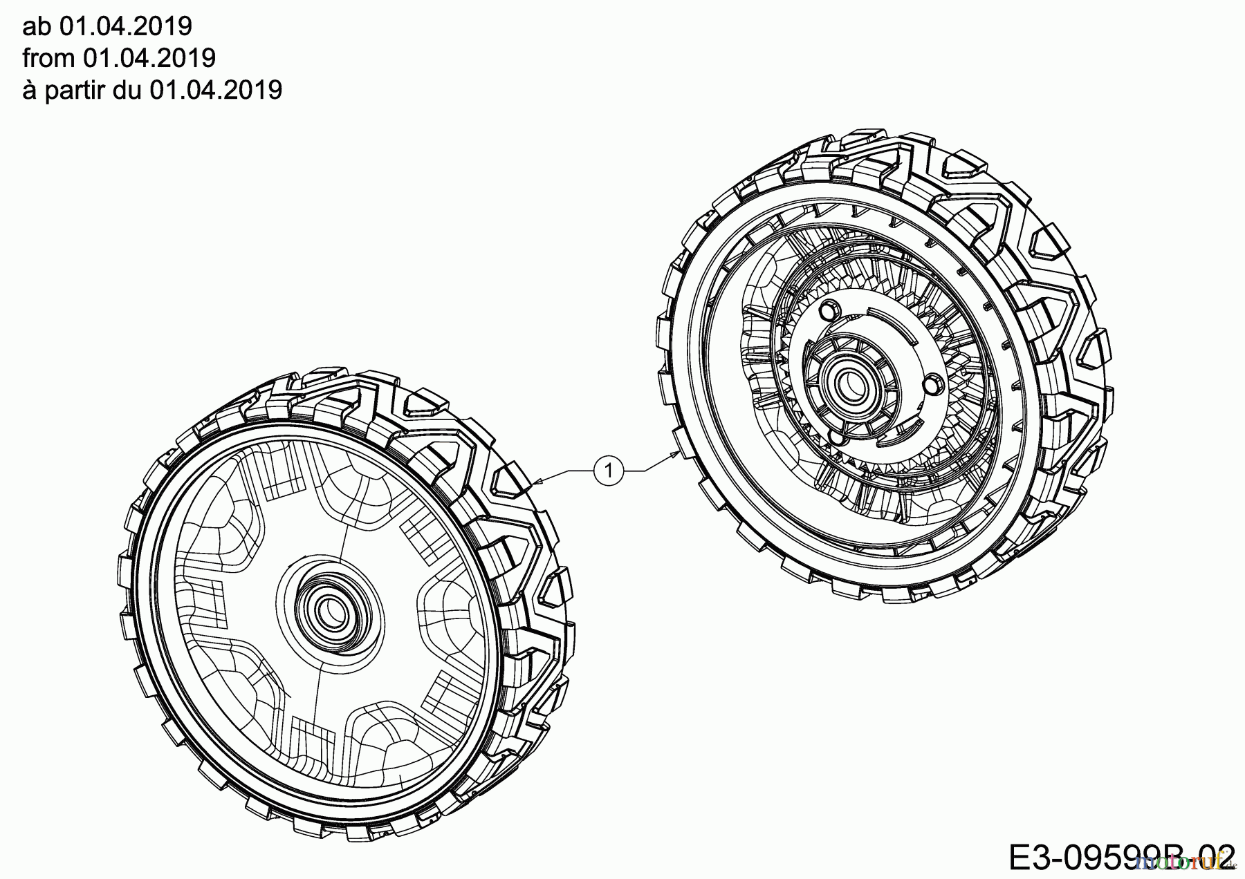 Cub Cadet Motormäher mit Antrieb LM2 DR46S 12BBTQKC603 (2019) Antriebsrad ab 01.04.2019