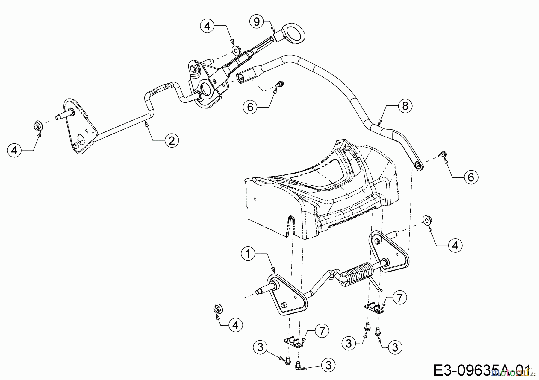 Cub Cadet Motormäher mit Antrieb LM1 CR46 12A-TQ5C603 (2018) Achsen, Höhenverstellung