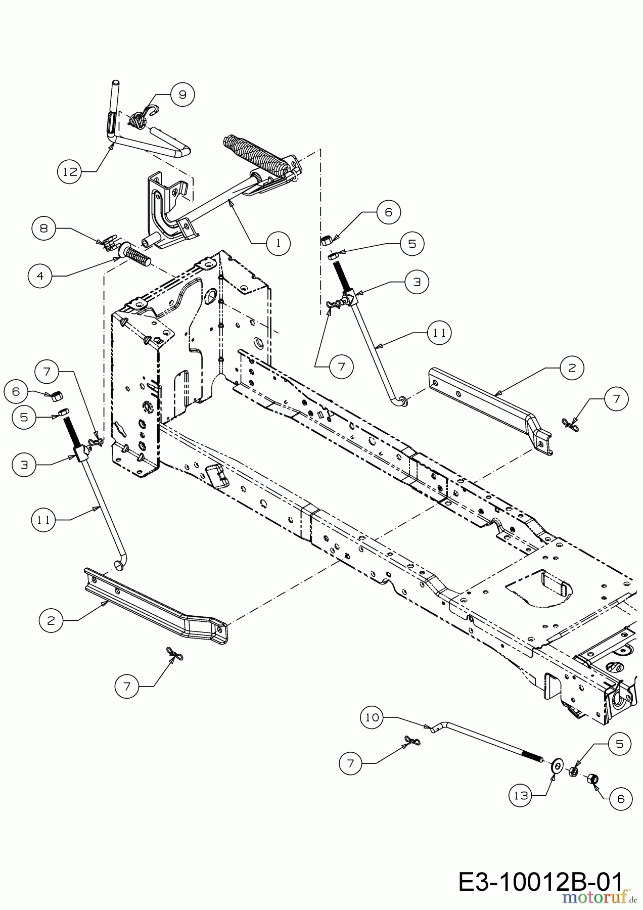 Cub Cadet Rasentraktoren XT1 OS96 13B8A1CF603 (2020) Mähwerksaushebung
