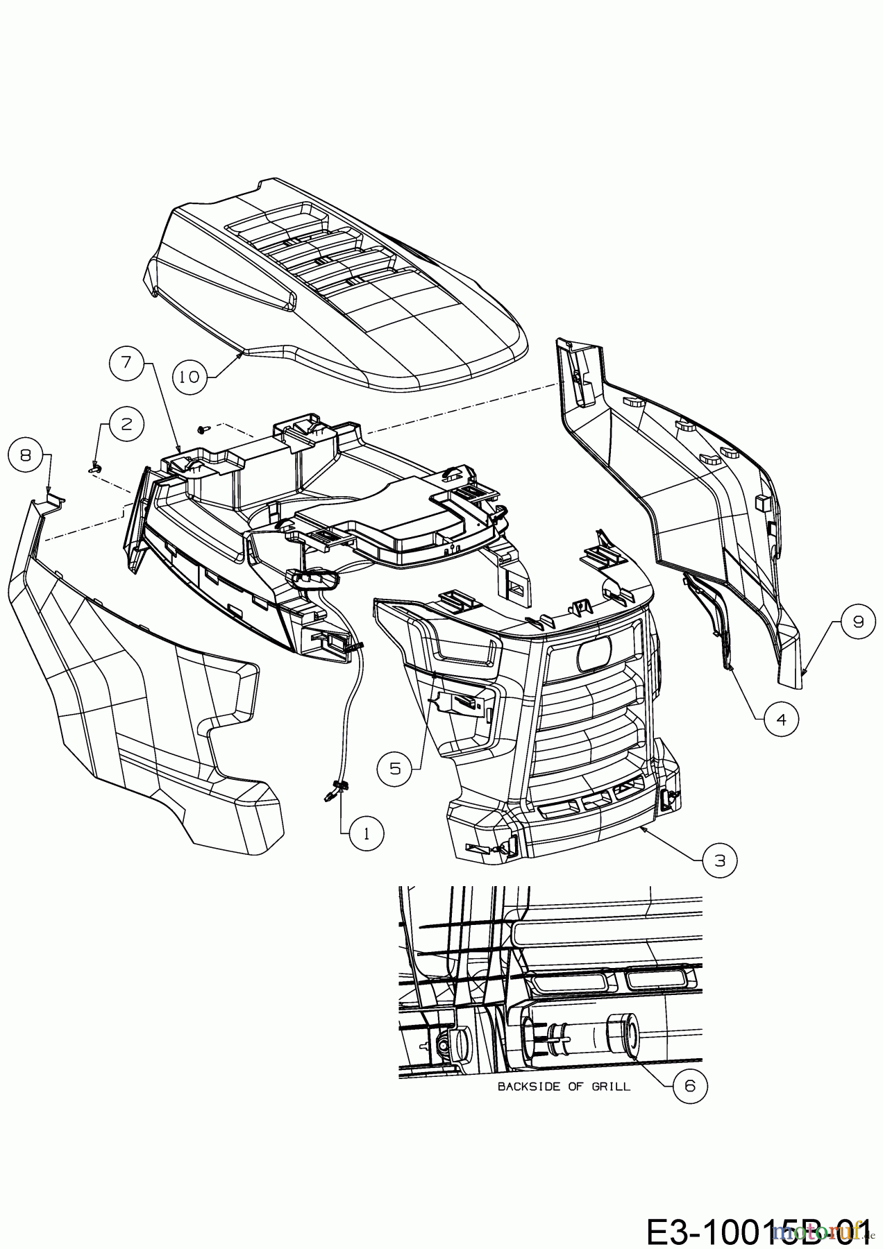 Cub Cadet Rasentraktoren XT3 QR106E 13BIA5CR603 (2019) Motorhaube C-Style
