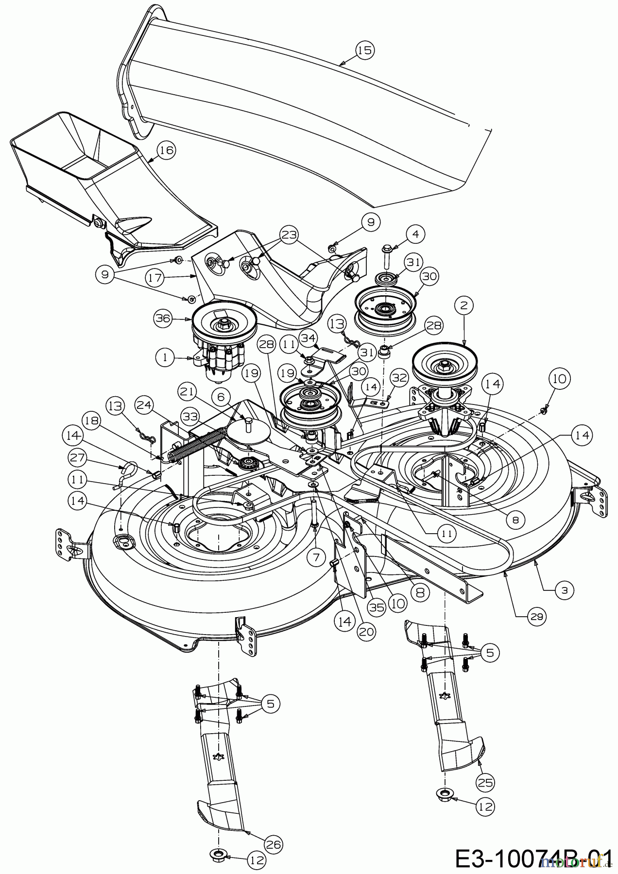 Cub Cadet Rasentraktoren XT3 QR106E 13CIA5CR603 (2020) Mähwerk R