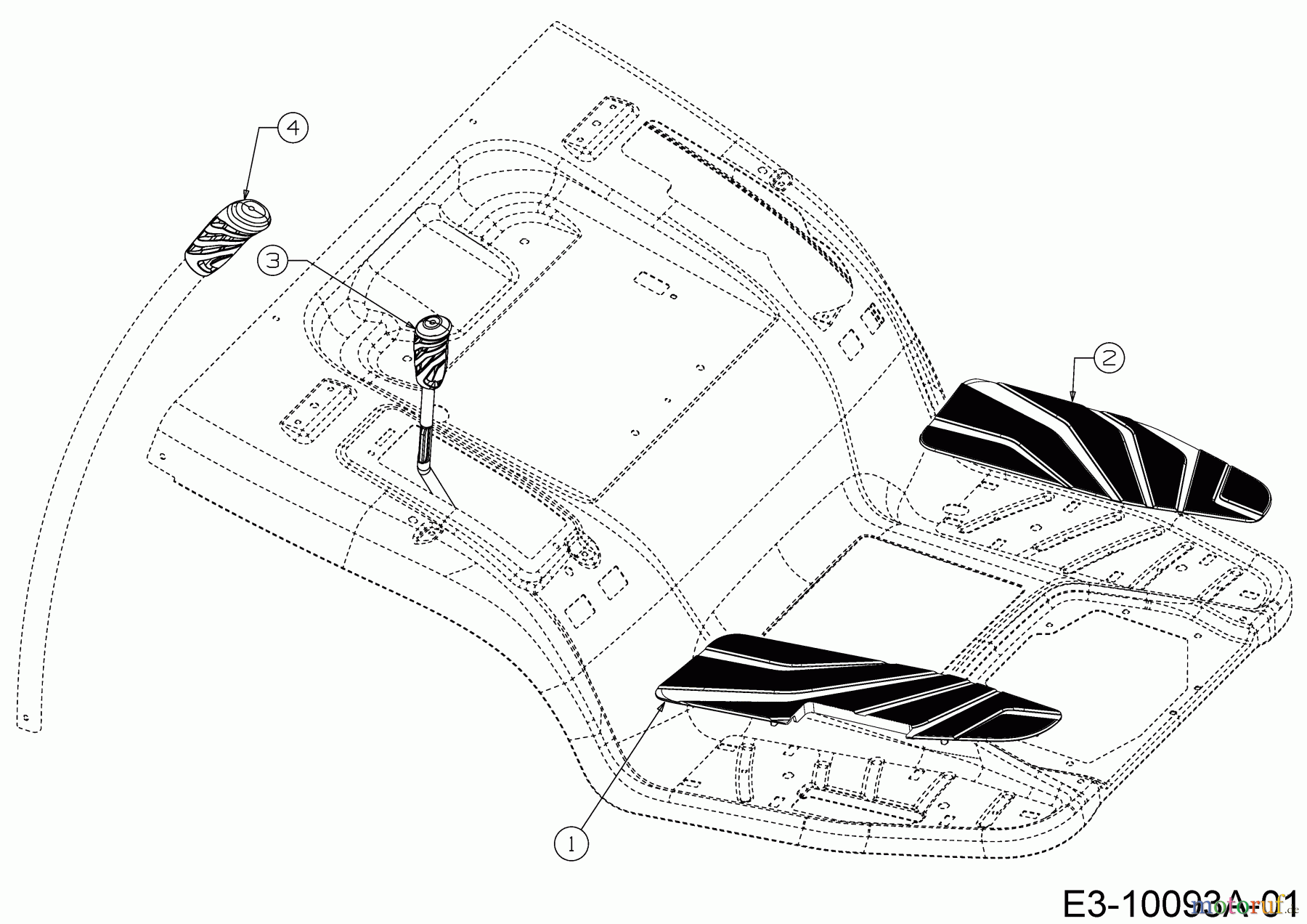Cub Cadet Rasentraktoren XT3 QR106E 13BIA5CR603 (2020) Handgriffe, Trittbrettbelag