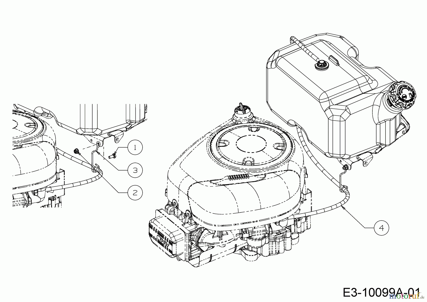 Cub Cadet Rasentraktoren XT1 OR106 BS 13ALA1CR603 (2020) Benzinleitung