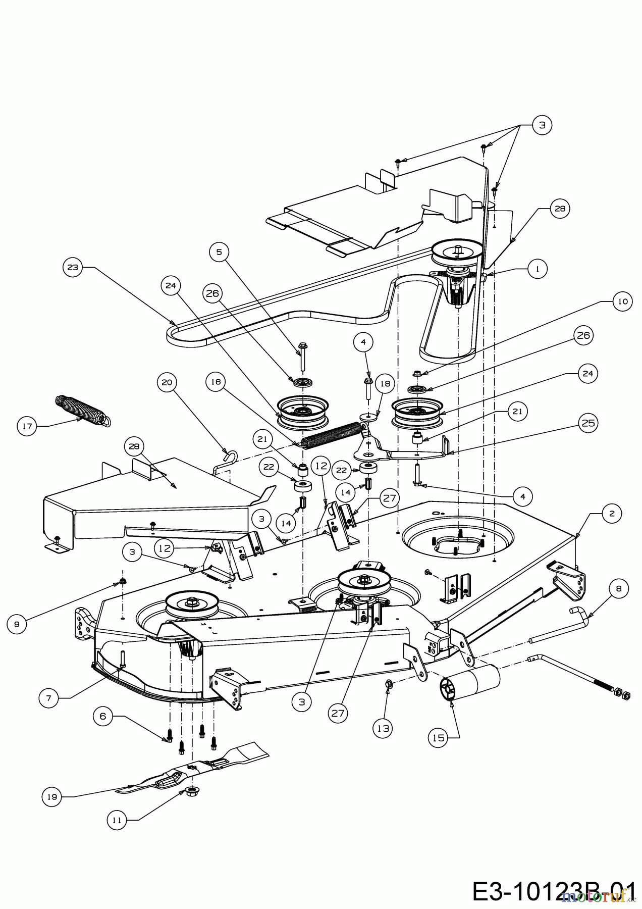 Cub Cadet Gartentraktoren XT3 QS137 14CIA5CA603 (2020) Mähwerk A (54