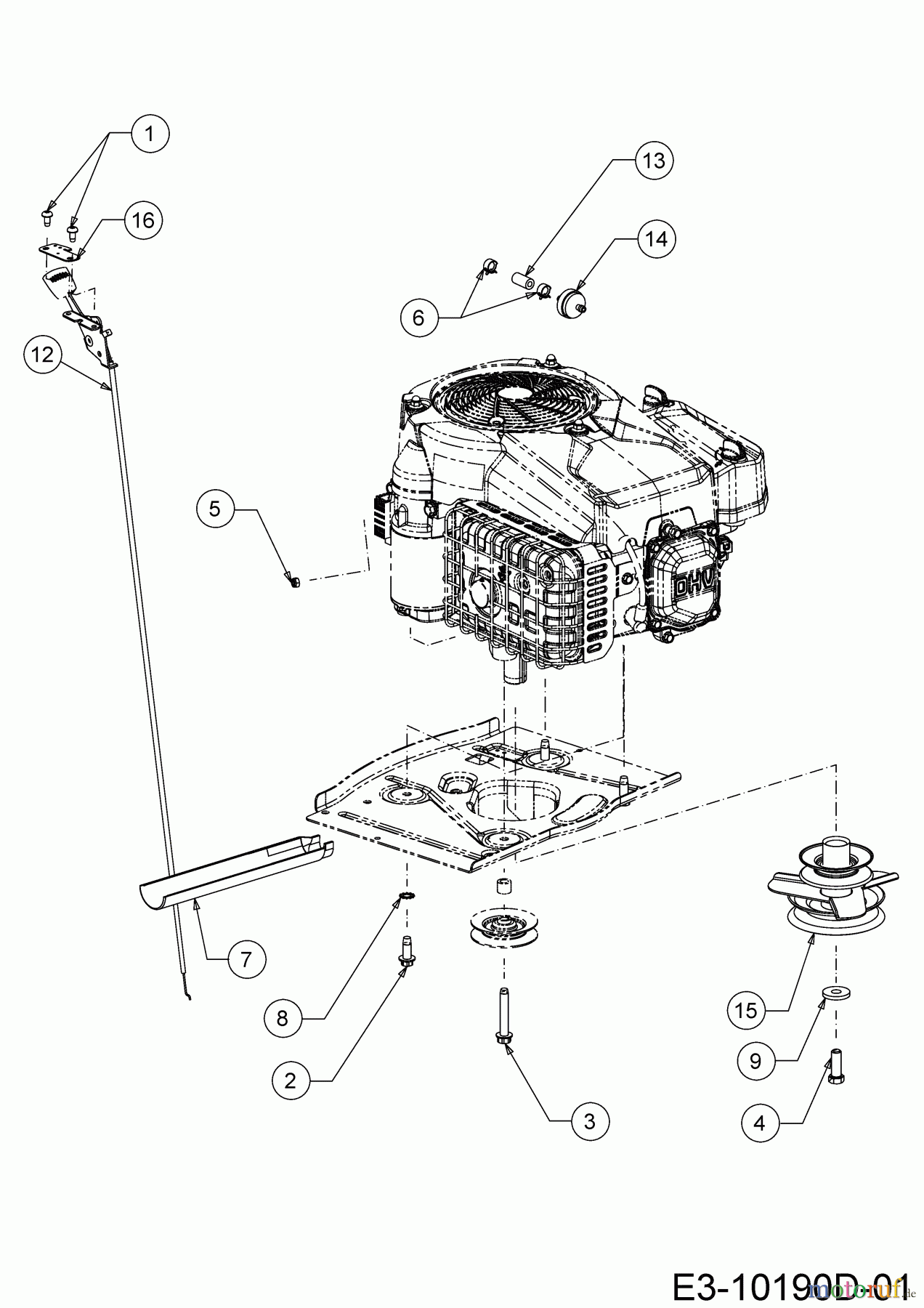 Cub Cadet Rasentraktoren LR1 MS76 13B726JD603 (2020) Gaszug, Motorkeilriemenscheibe, Motorzubehör