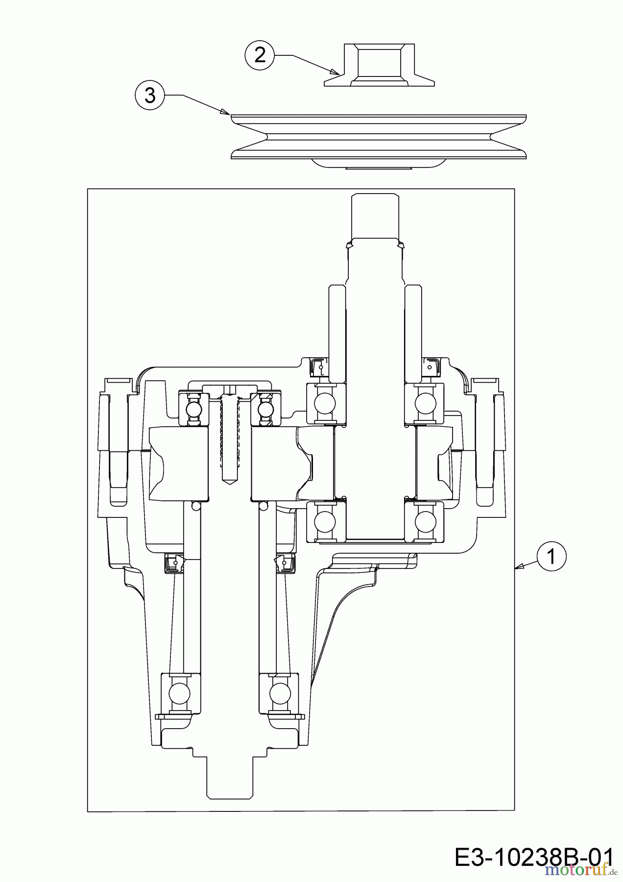  Cub Cadet Rasentraktoren XT1 OR95 13A8A1CB330  (2018) Messerspindel 618-07285A