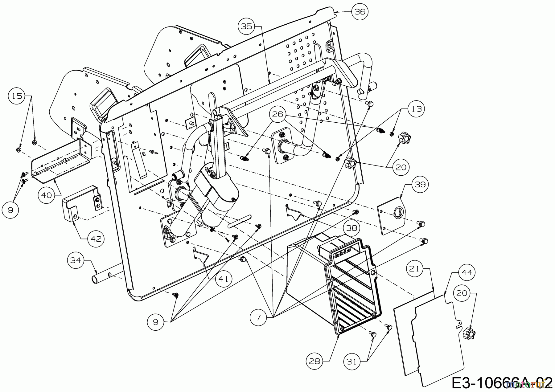  Cub Cadet Rasentraktoren XT3 QR106E 13CIA5CR603  (2020) Batteriekasten, Heckplatte