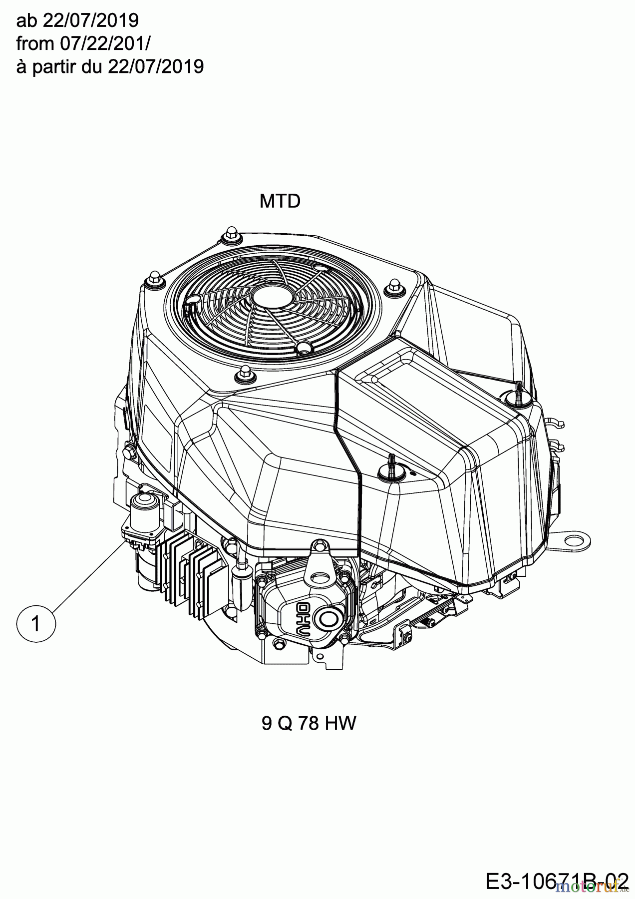 Cub Cadet Rasentraktoren XT2 PS117I 13CZA1CN603 (2020) Motor MTD