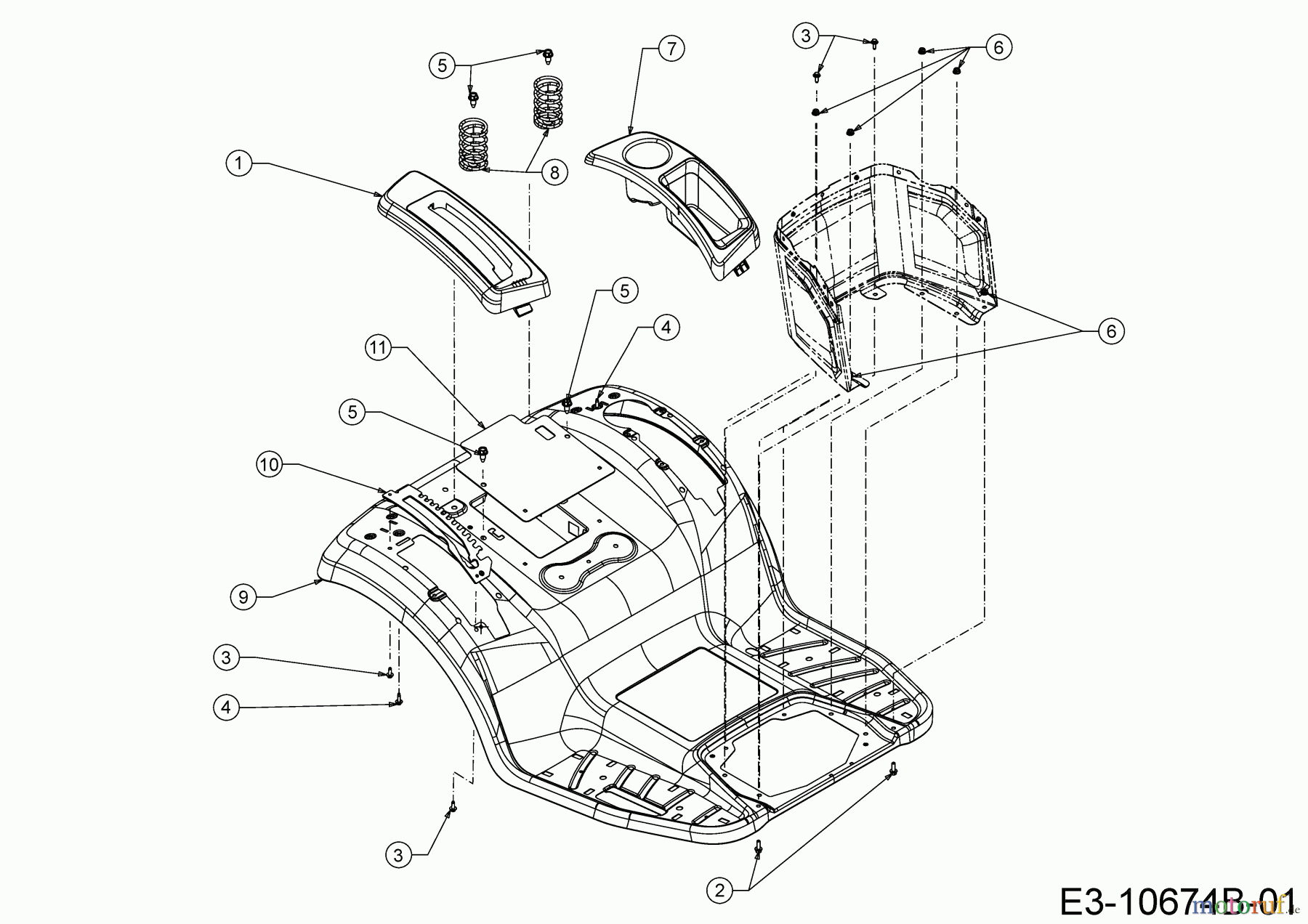 Cub Cadet E-Rasentraktoren XT2 ES107 33ABA7CS603 (2020) Sitzwanne