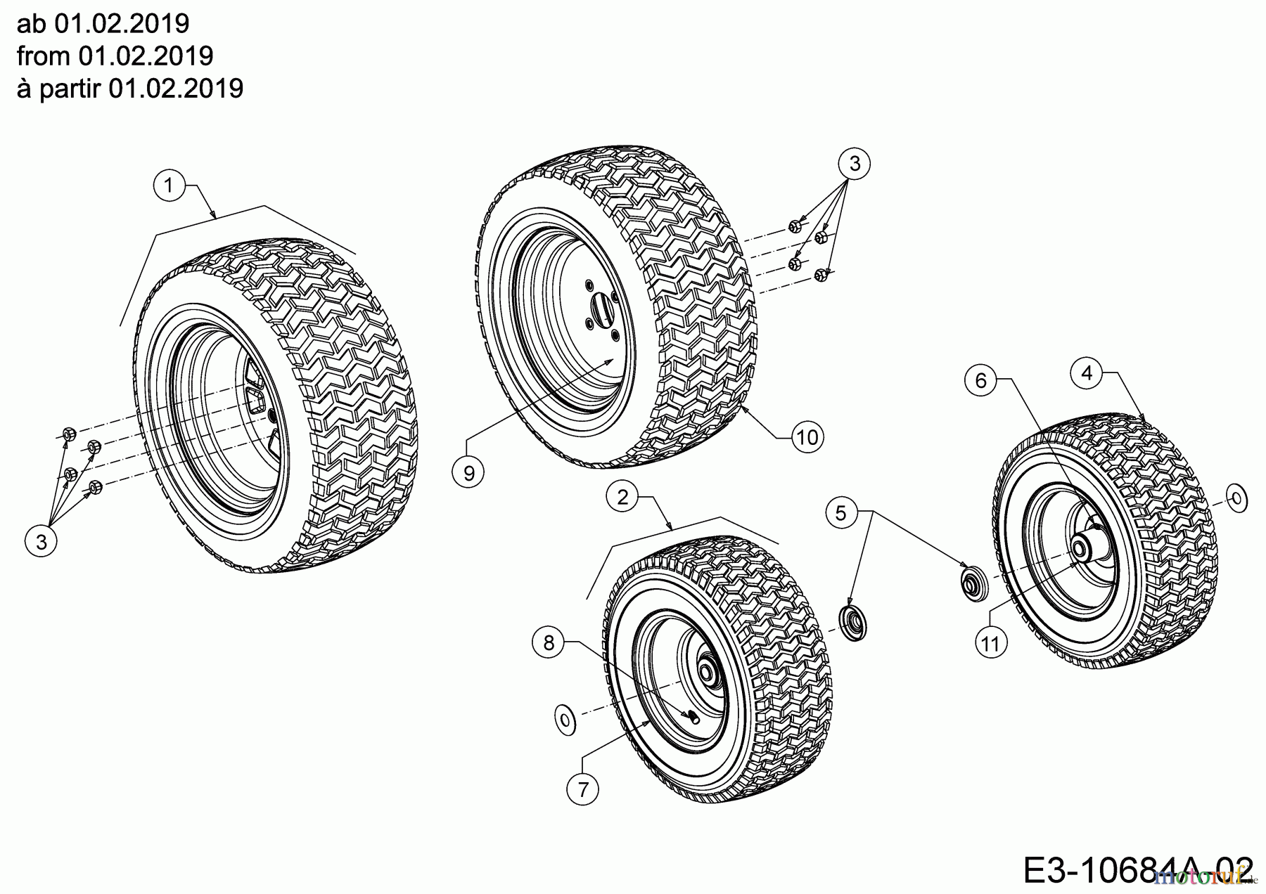  Cub Cadet Gartentraktoren XT3 QS127 14CIA5CQ603  (2019) Räder ab 01.02.2019