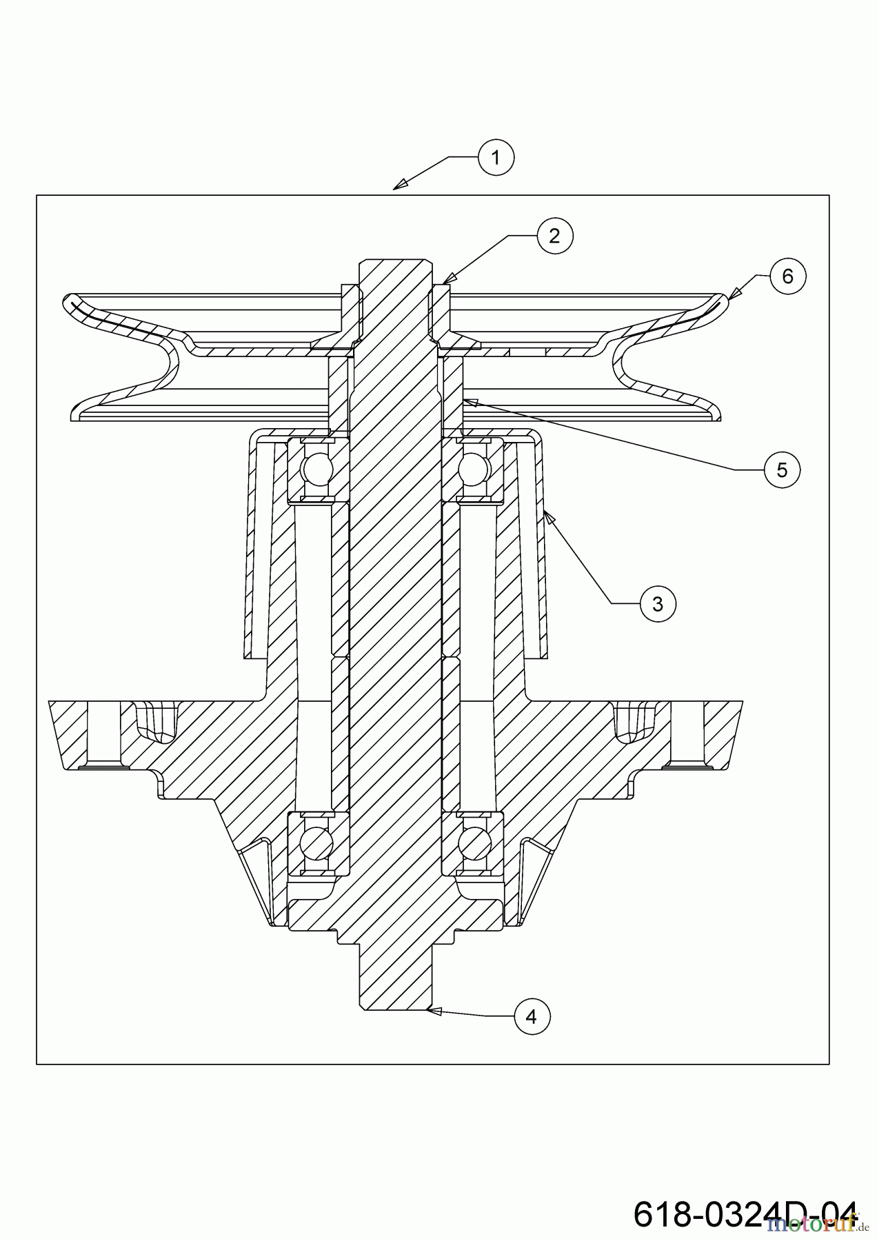 Cub Cadet Rasentraktoren LT2 NR92 13BB71DE603 (2022) Messerspindel 618-0324D / 918-0324D