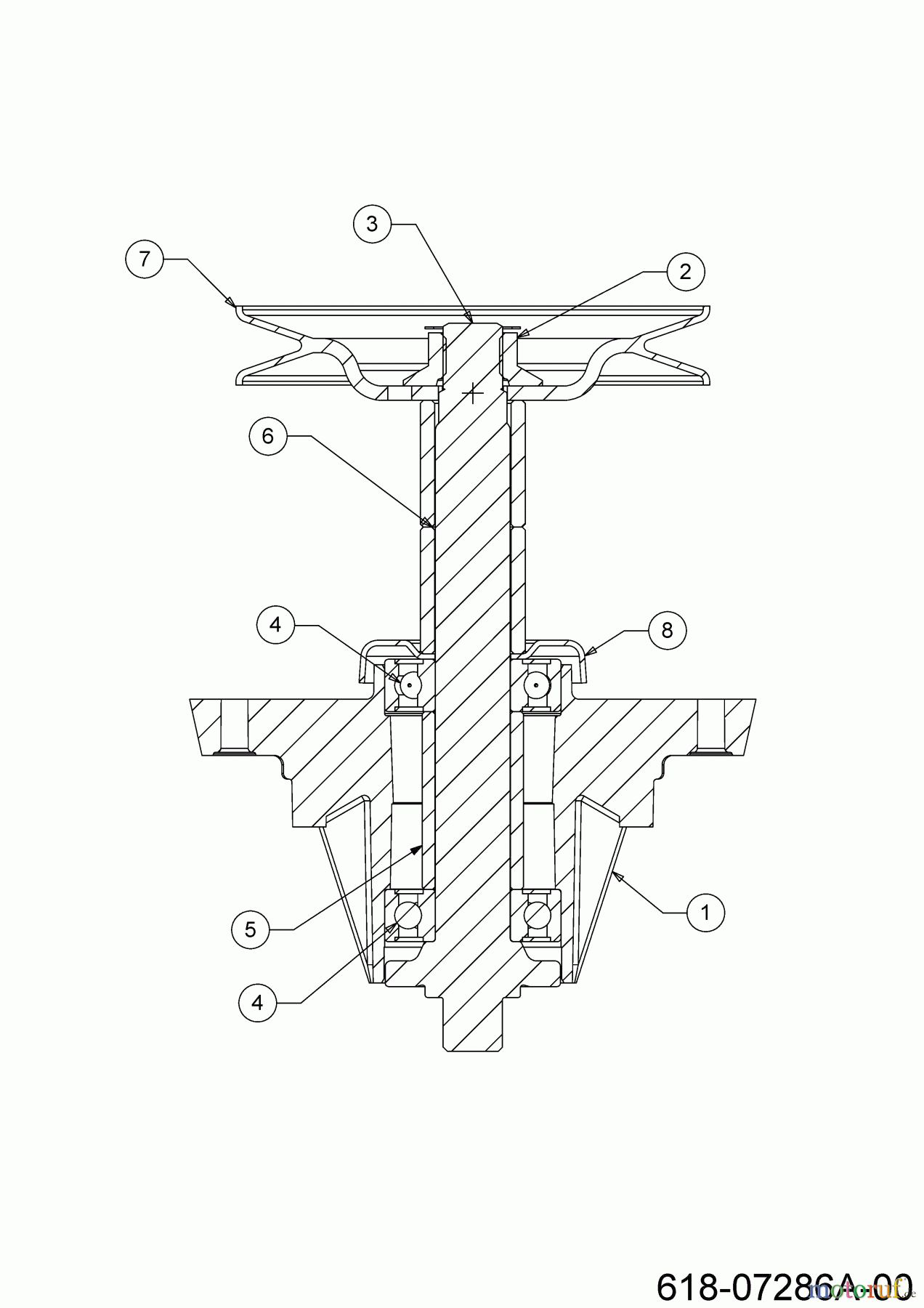 Cub Cadet Rasentraktoren XT1 OR95 13A8A1TB603 (2023) Messerspindel 618-07286A