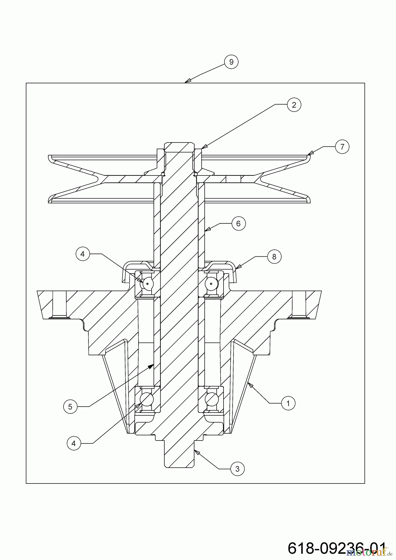 Cub Cadet Rasentraktoren LT1 NS92 13AB77BY603 (2023) Messerspindel 618-09236