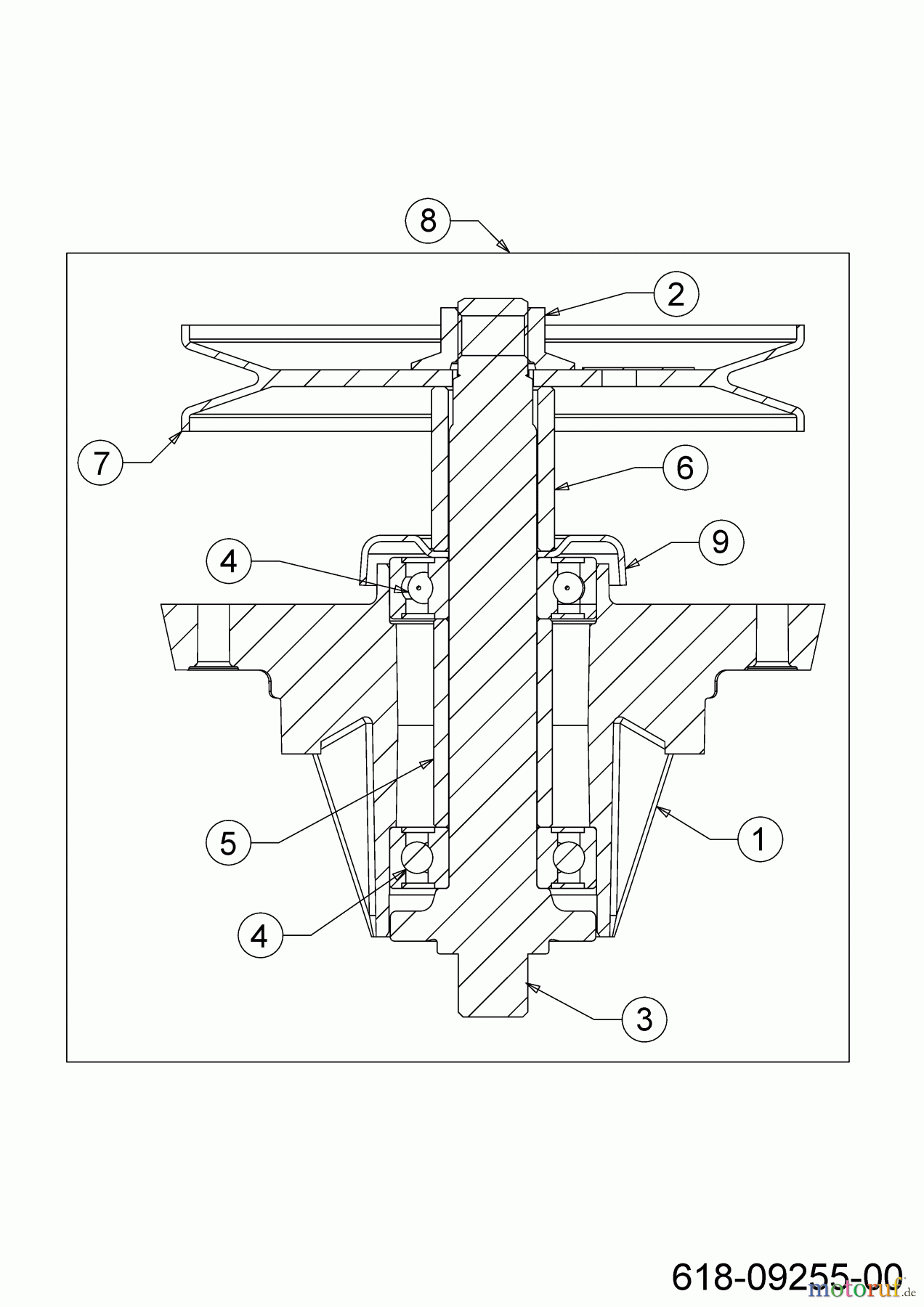  Cub Cadet Rasentraktoren XT1 LT50 FAB 13AQA1CL056 (2022) Messerspindel 618-09255