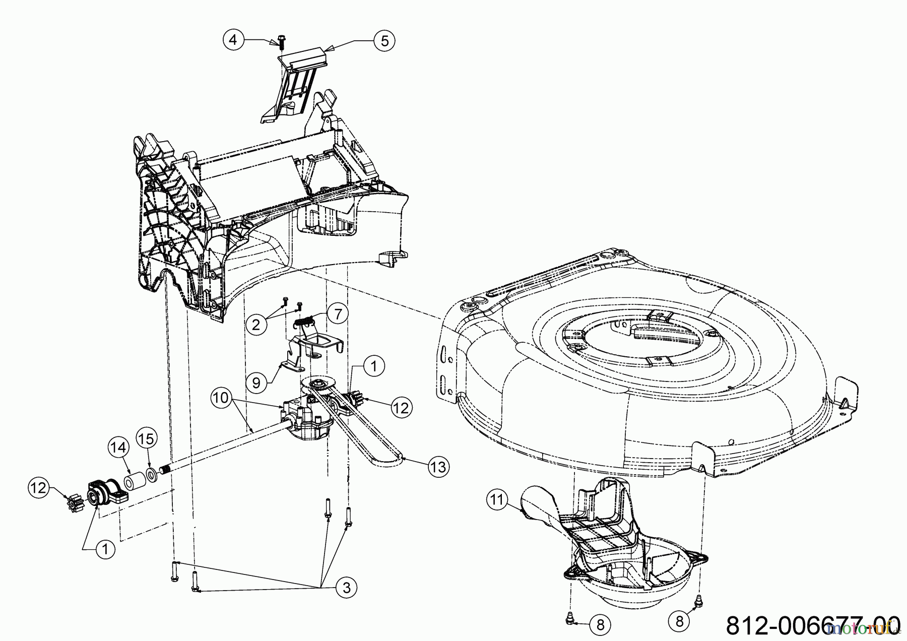 Cub Cadet Motormäher mit Antrieb LM1 CR53 12C-PQSC603 (2021) Getriebe, Keilriemen