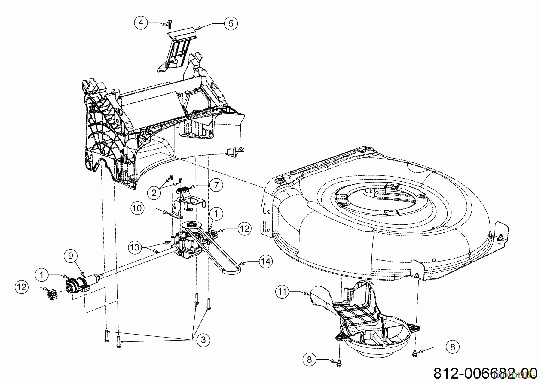 Cub Cadet Motormäher mit Antrieb LM3 CRC46S 12CBTVSC603 (2021) Getriebe, Keilriemen